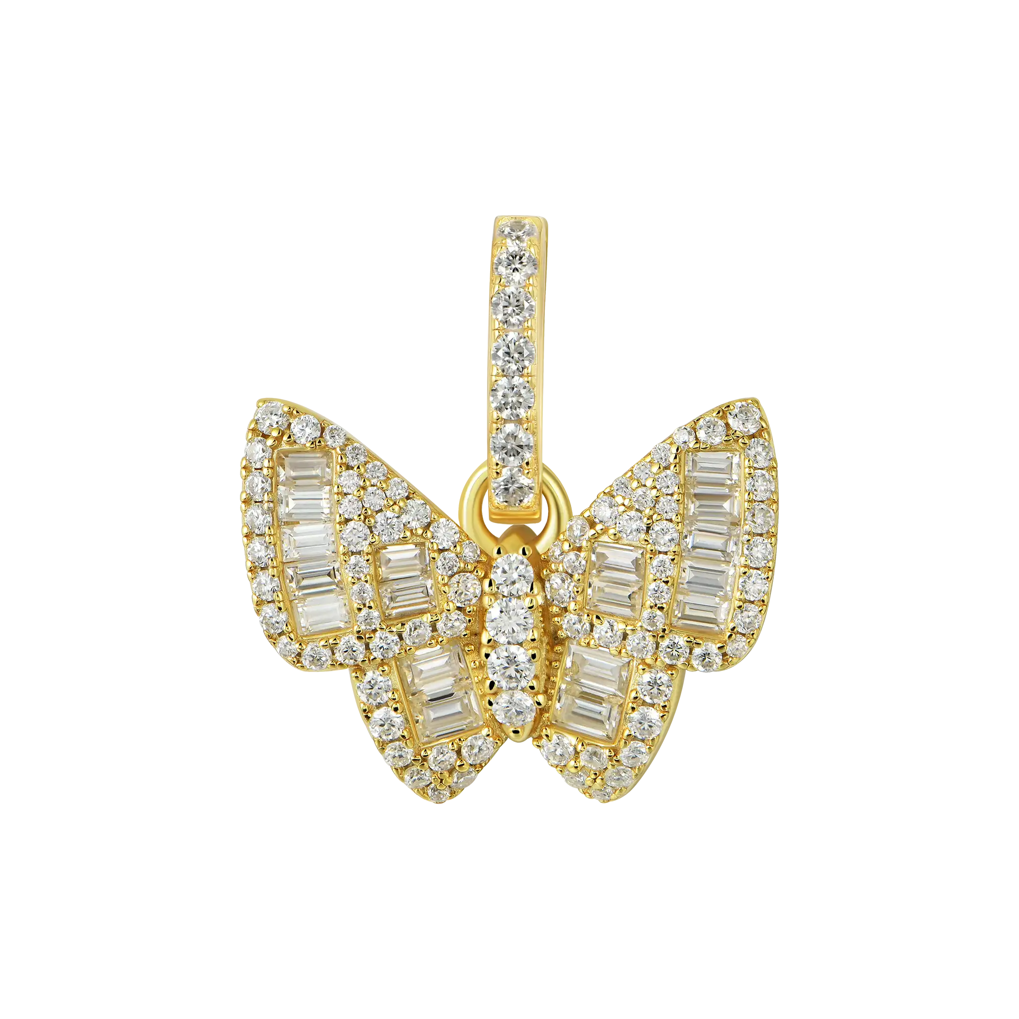 Women's Mixed Baguette Cut Butterfly Pendant