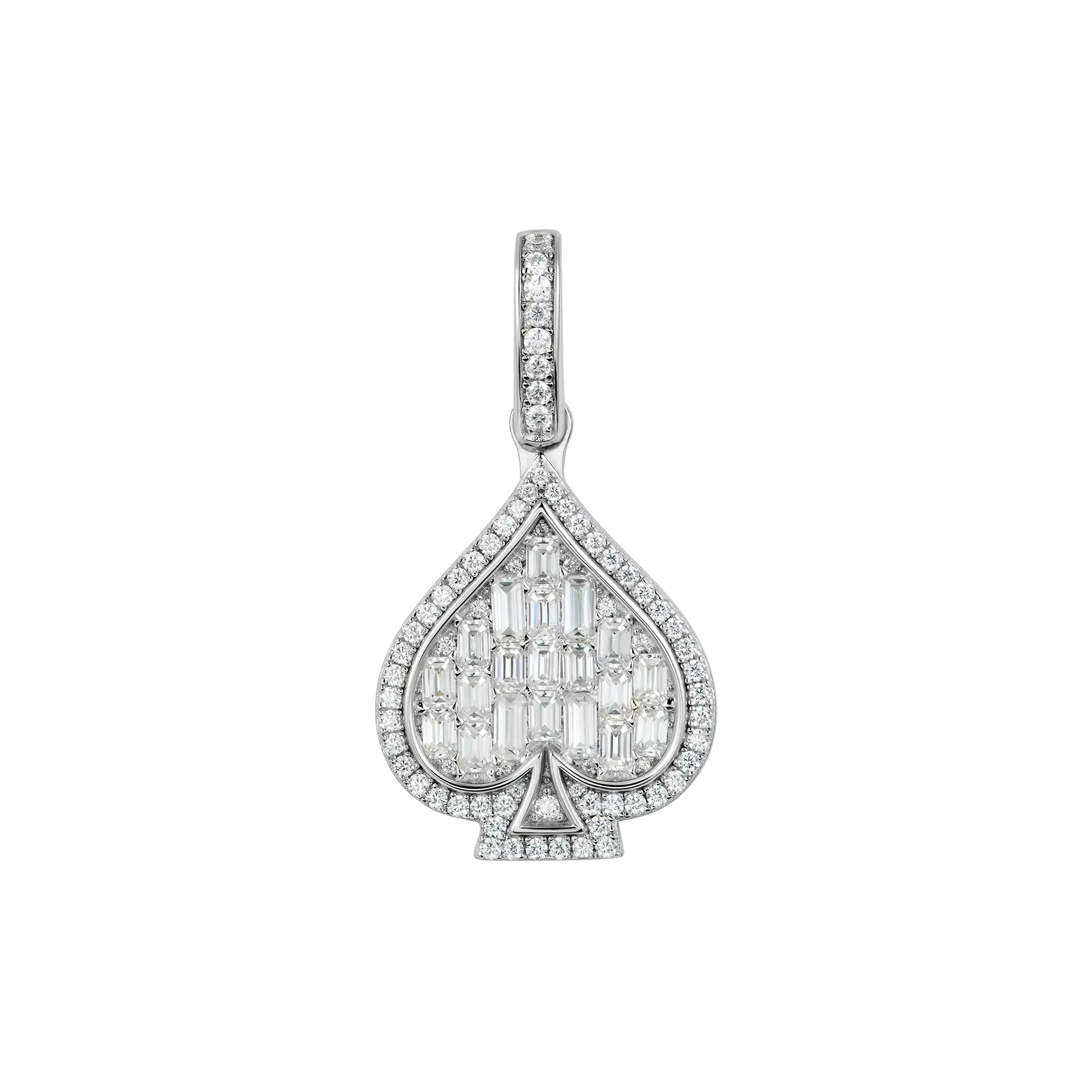 Moissanite Emerald Cut Spade Pendant