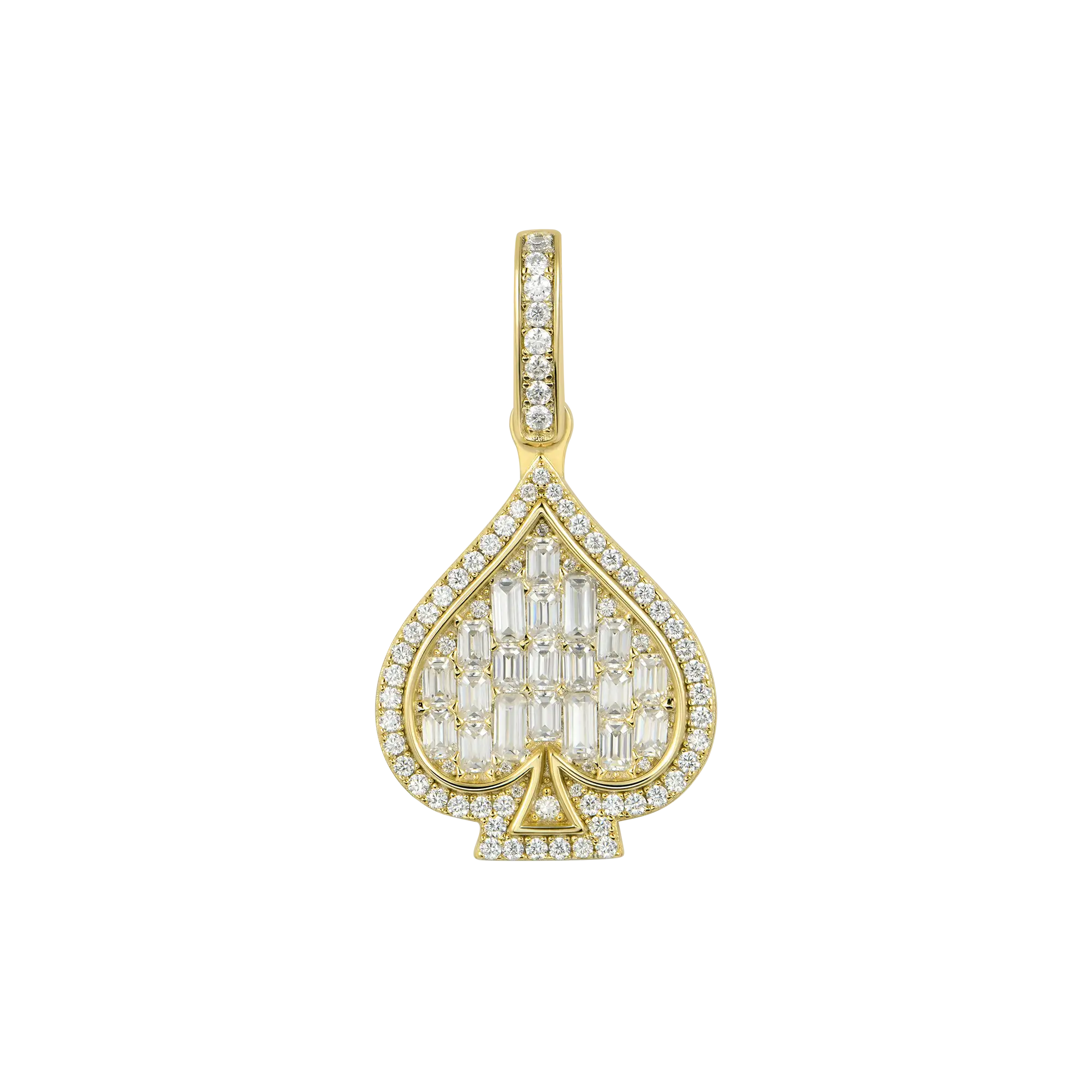Moissanite Emerald Cut Spade Pendant