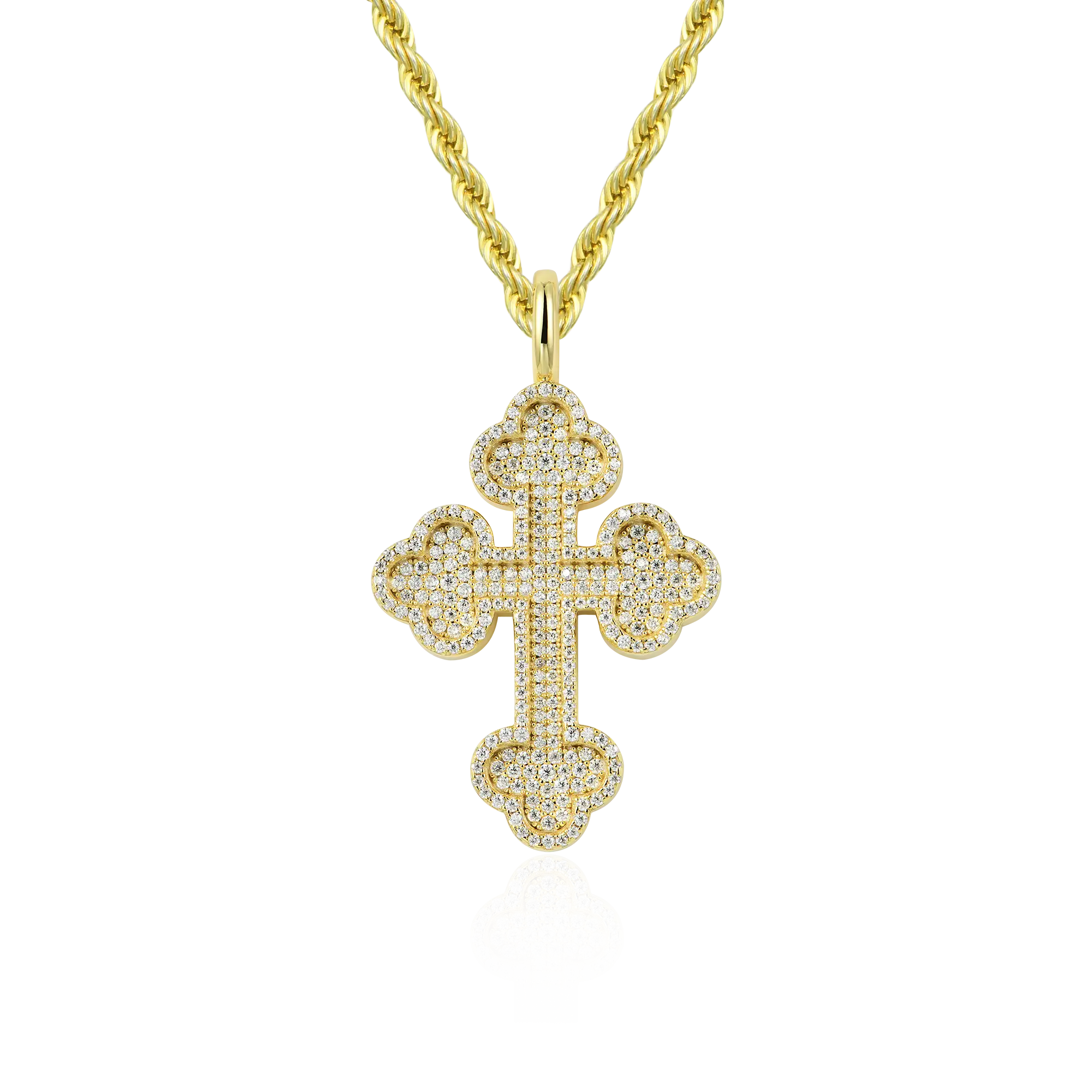 Round Cut Bottoni Cross Pendant
