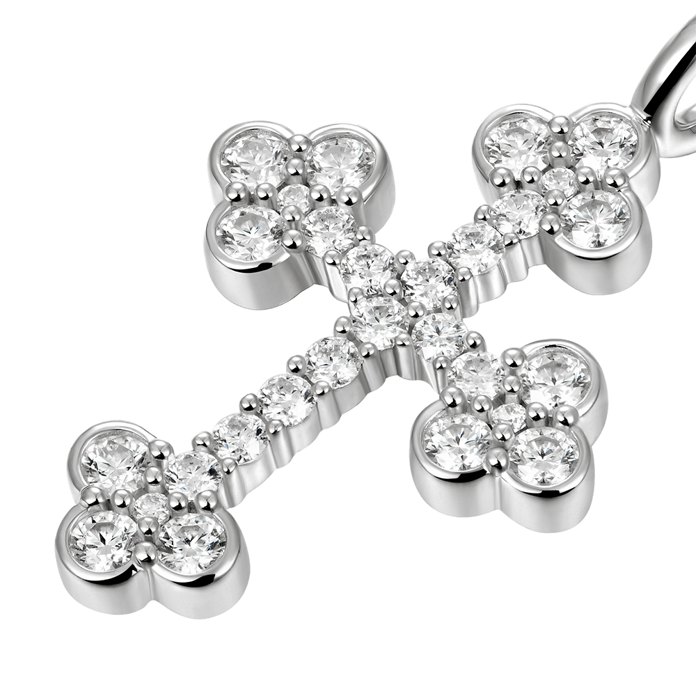 Moissanite Bottoni Cross Pendant