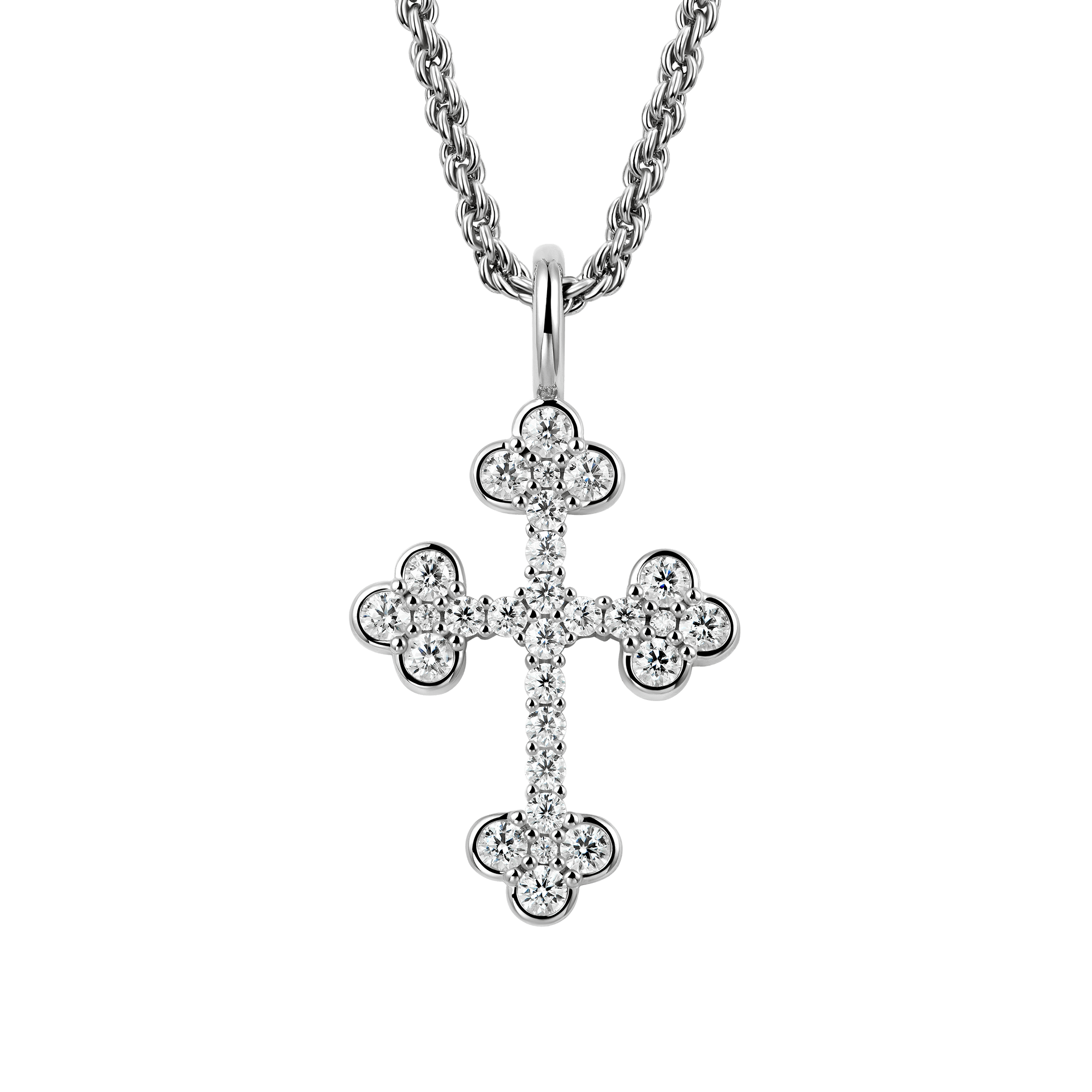 Moissanite Bottoni Cross Pendant