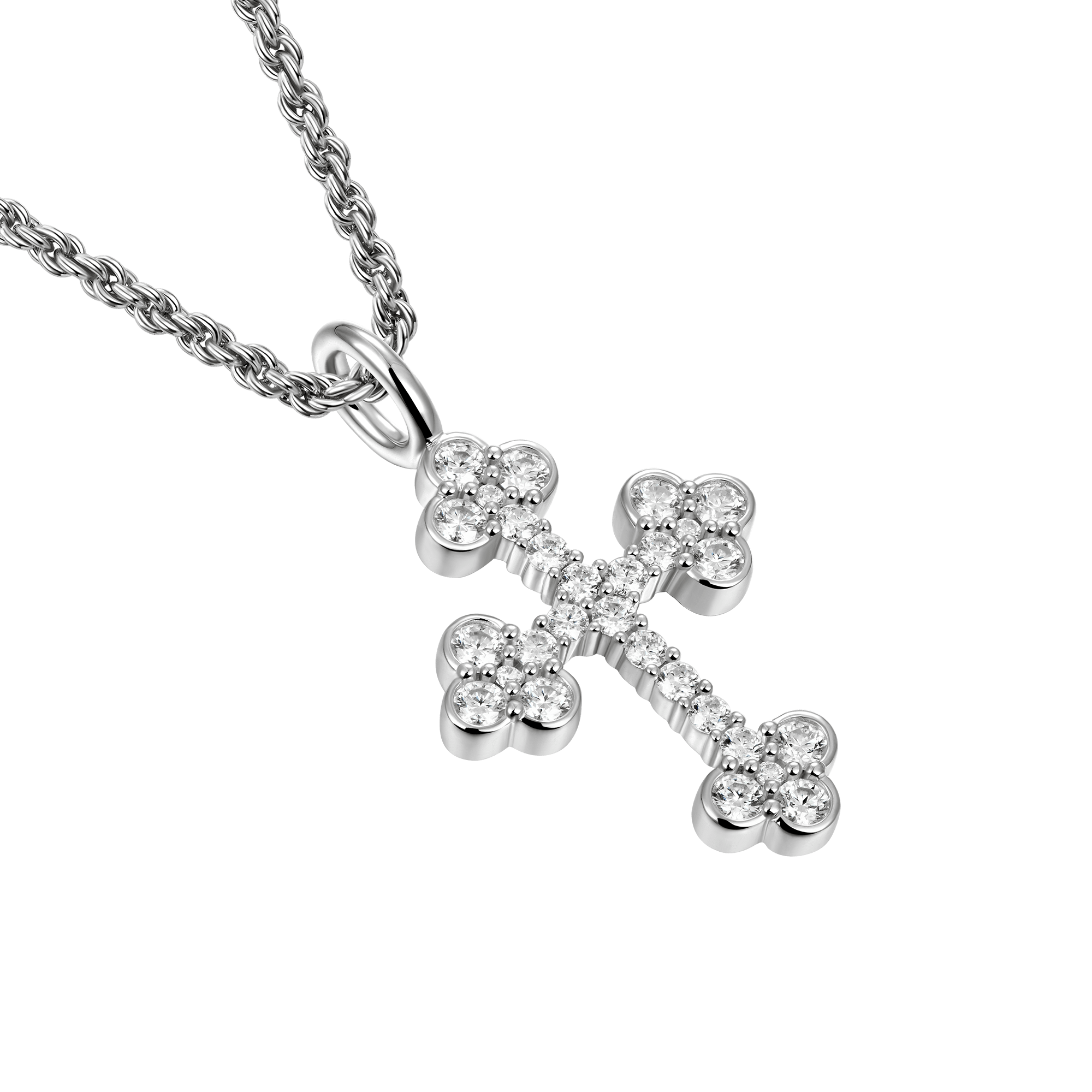 Moissanite Bottoni Cross Pendant