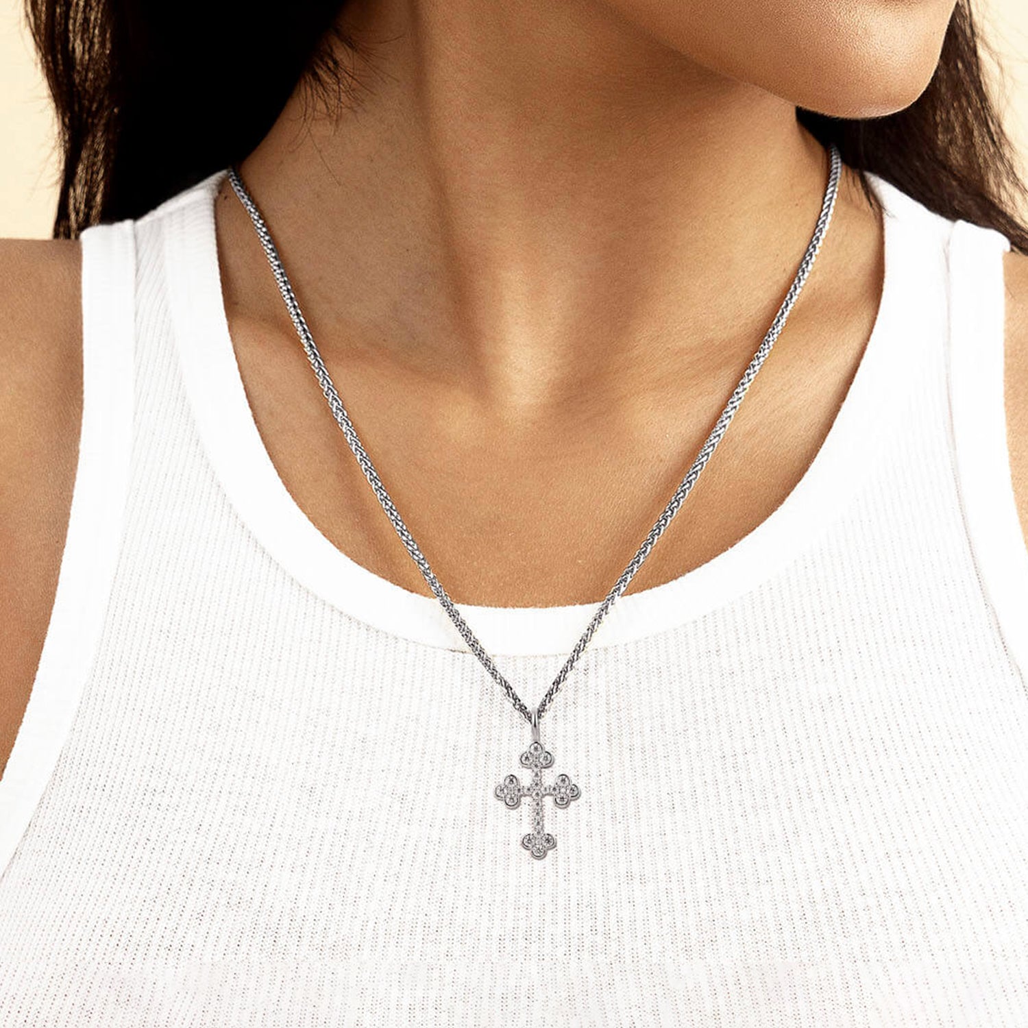 Moissanite Bottoni Cross Pendant