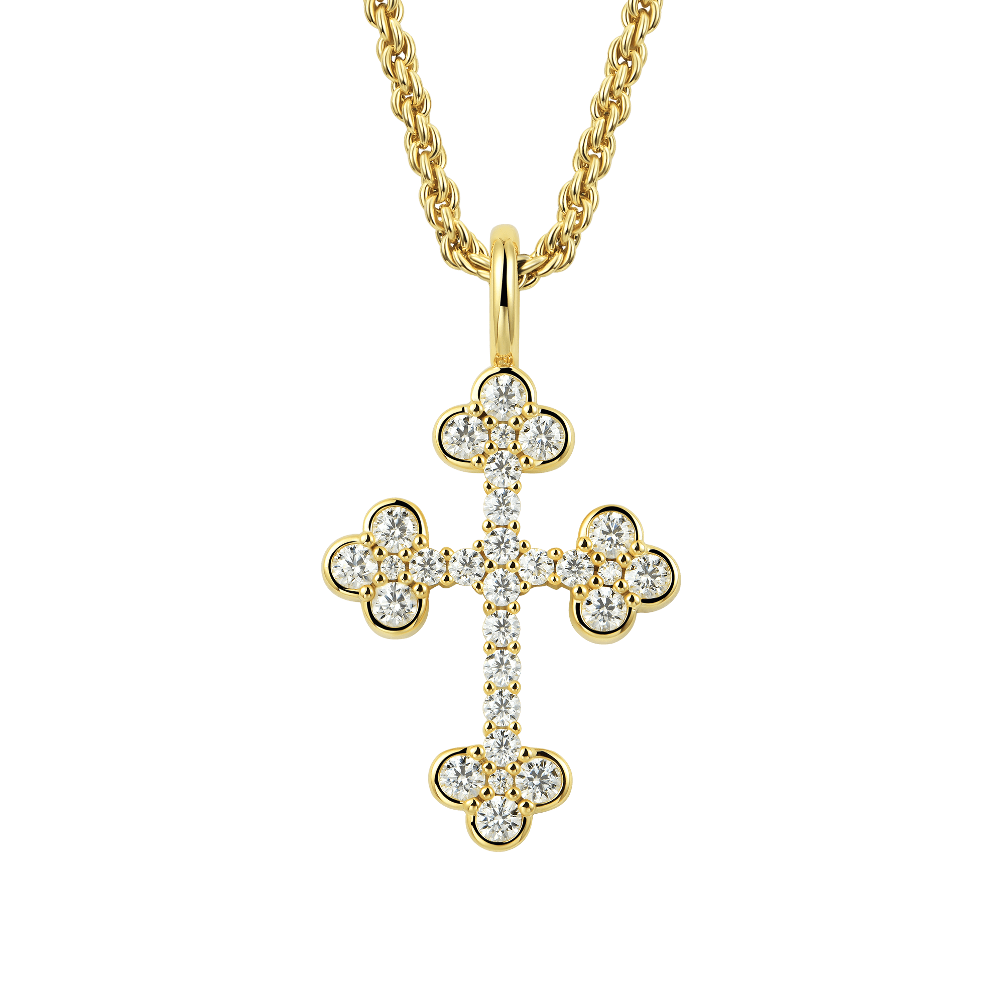 Moissanite Bottoni Cross Pendant