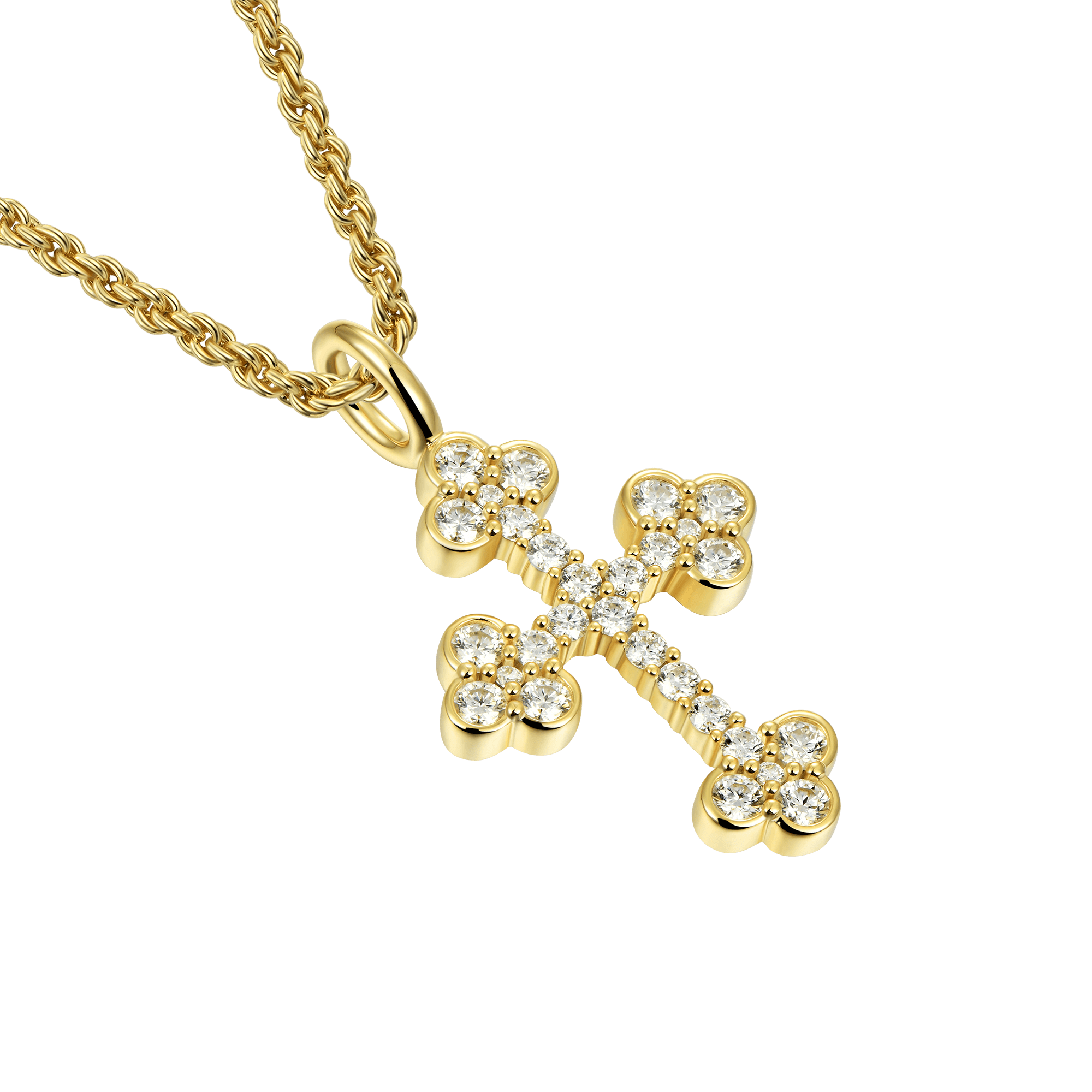 Moissanite Bottoni Cross Pendant