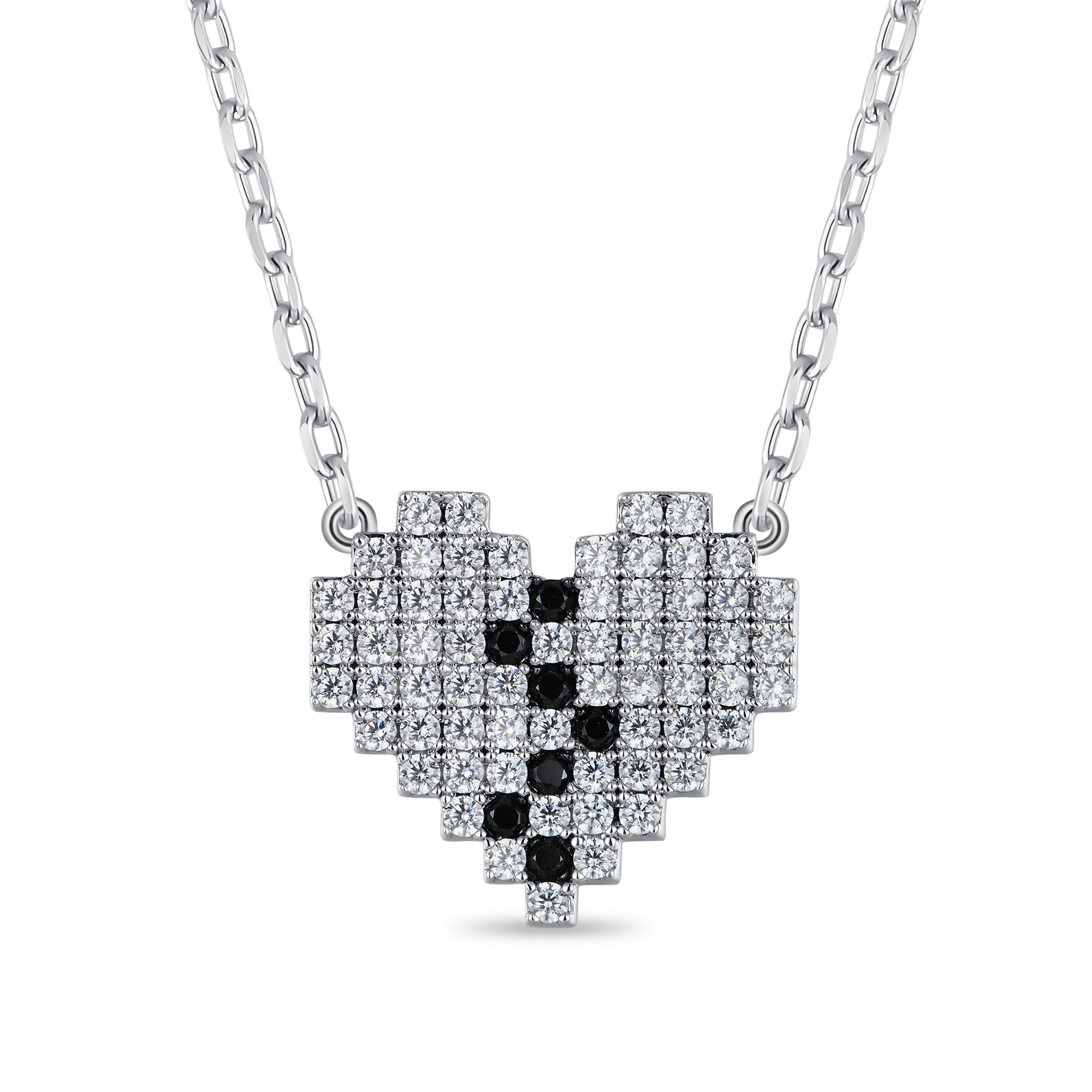 Broken Heart Pixel Adjustable Necklace
