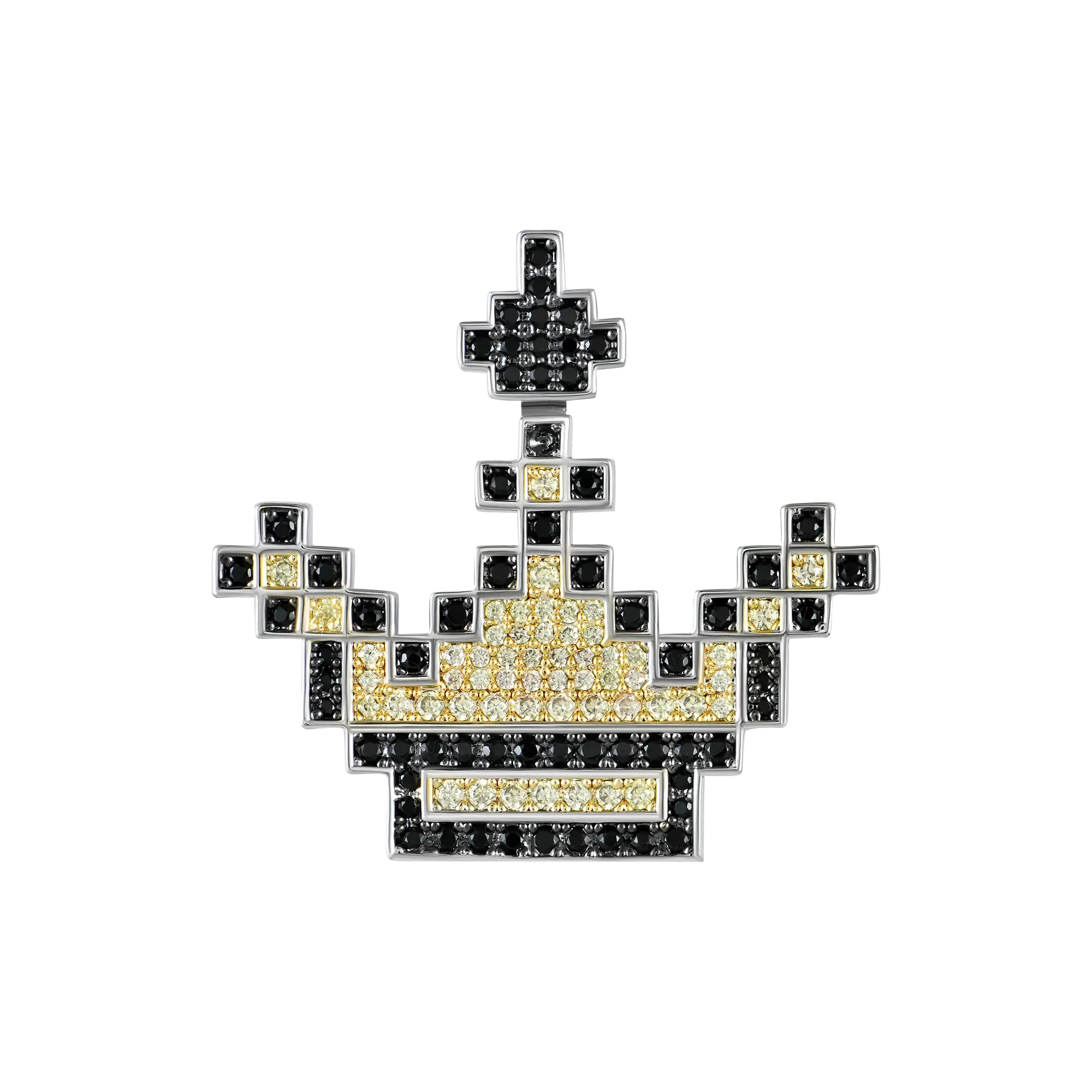 Retro Pixel Crown Pendant