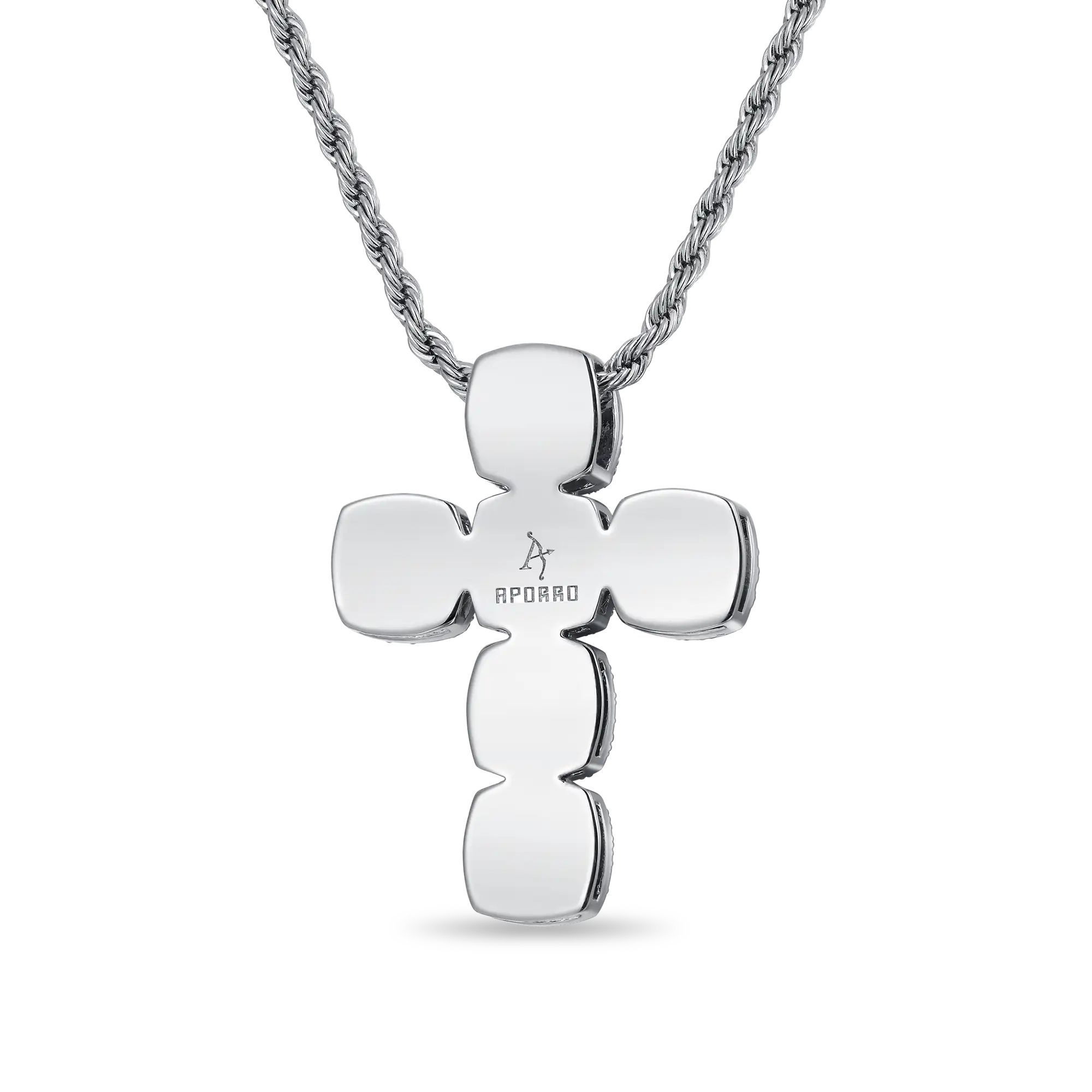 Radiant Cut Clustered Cross Pendant