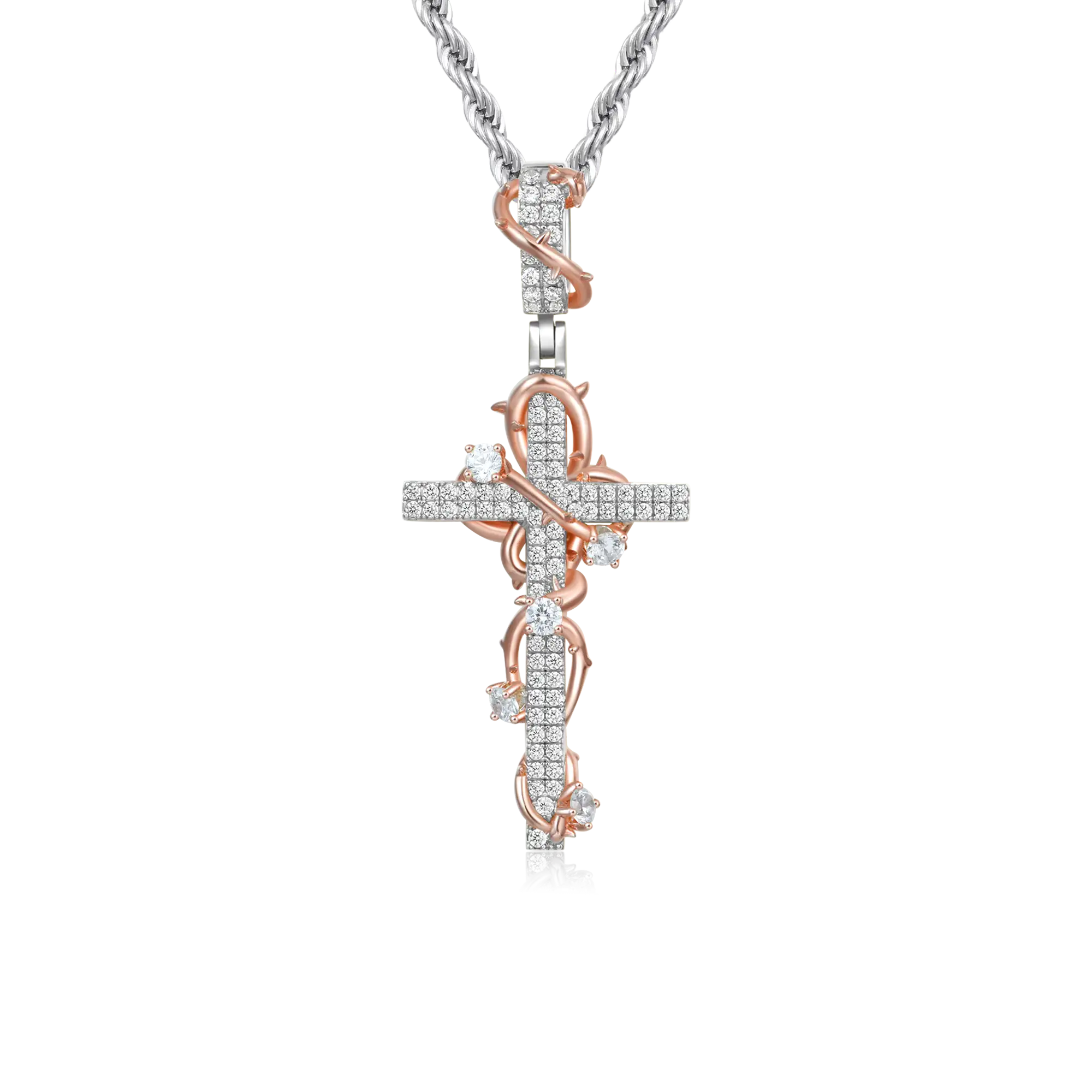 Thorned Rose Cross Pendant