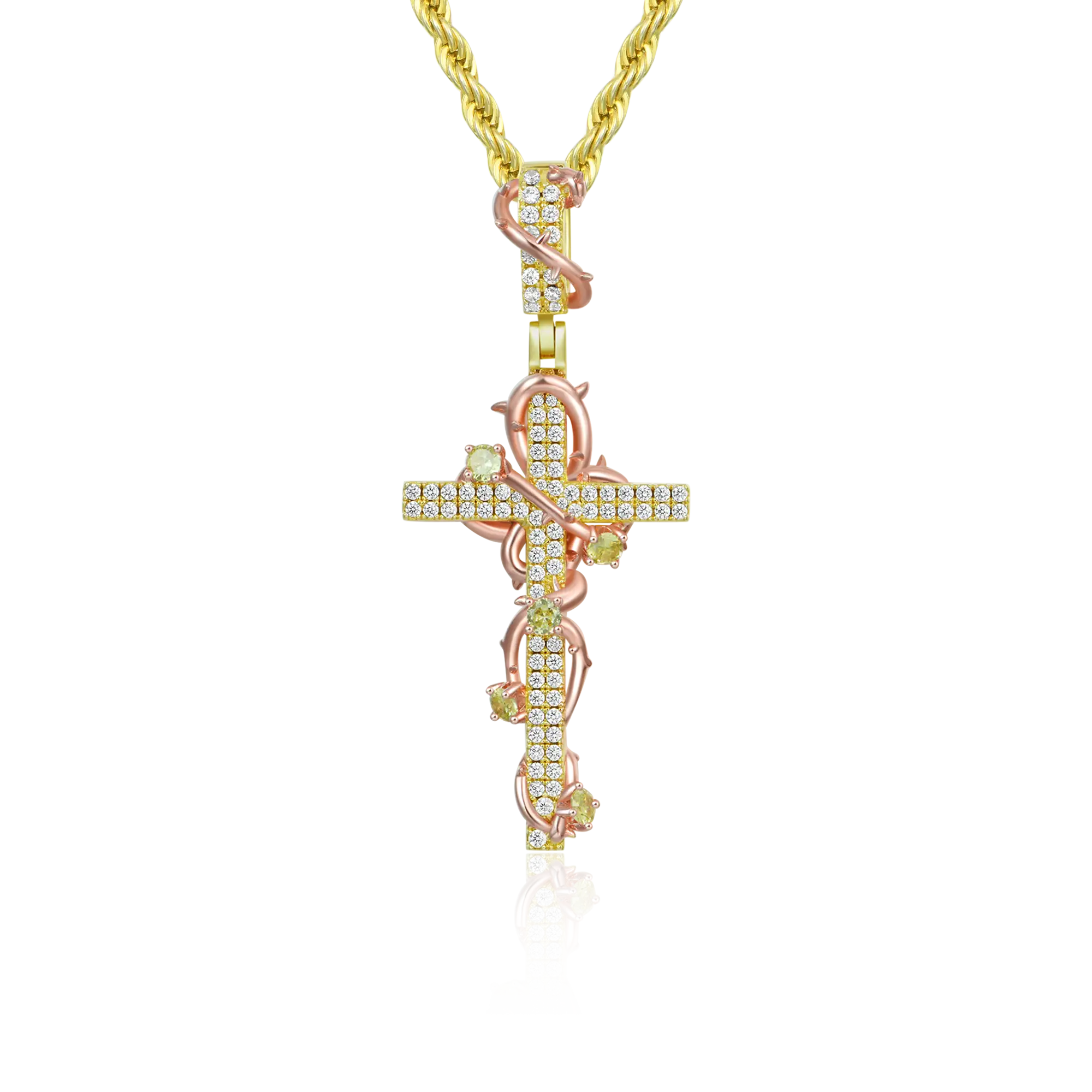 Thorned Rose Cross Pendant