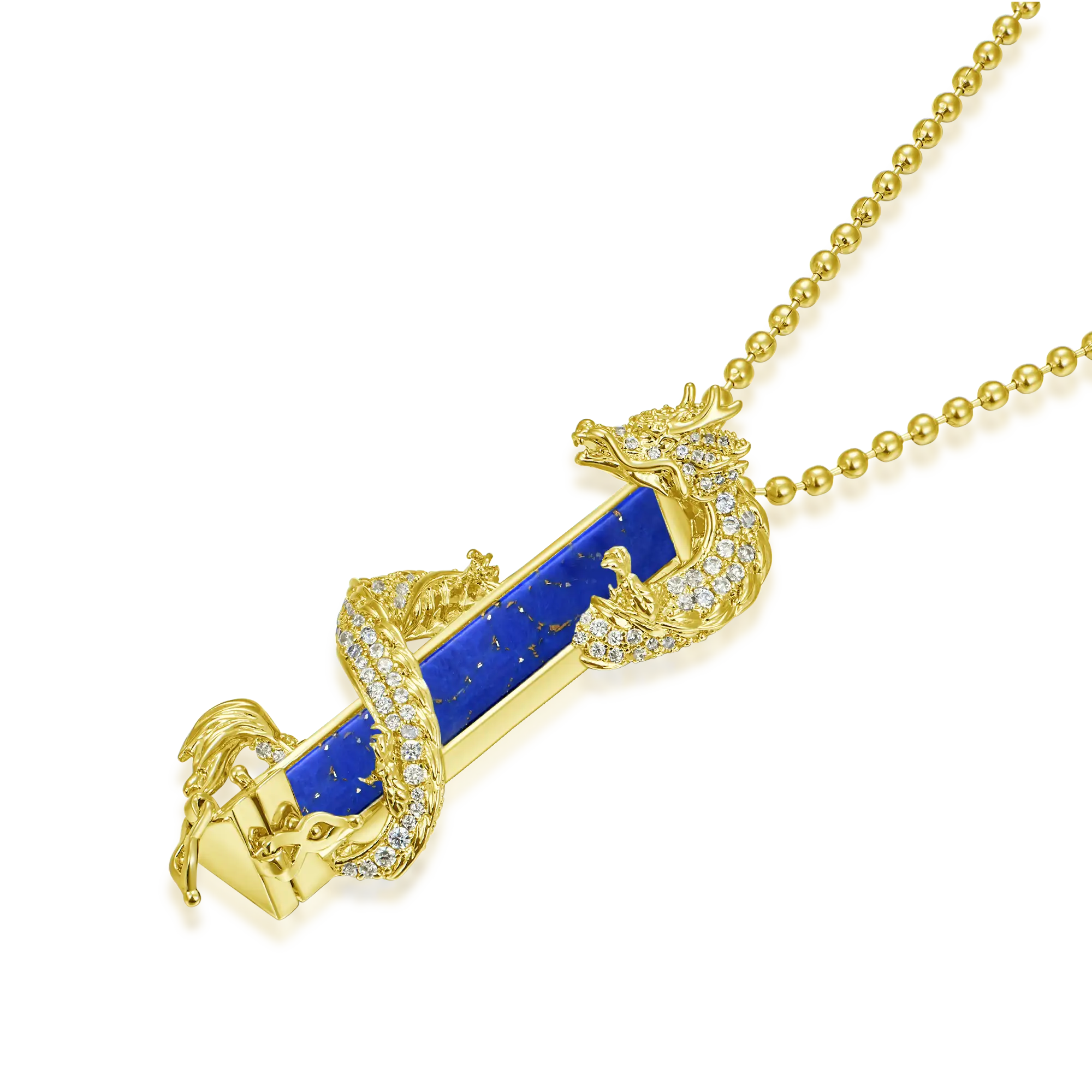 WONG Ⅱ Iced Out Lapis Lazuli Column Pendant
