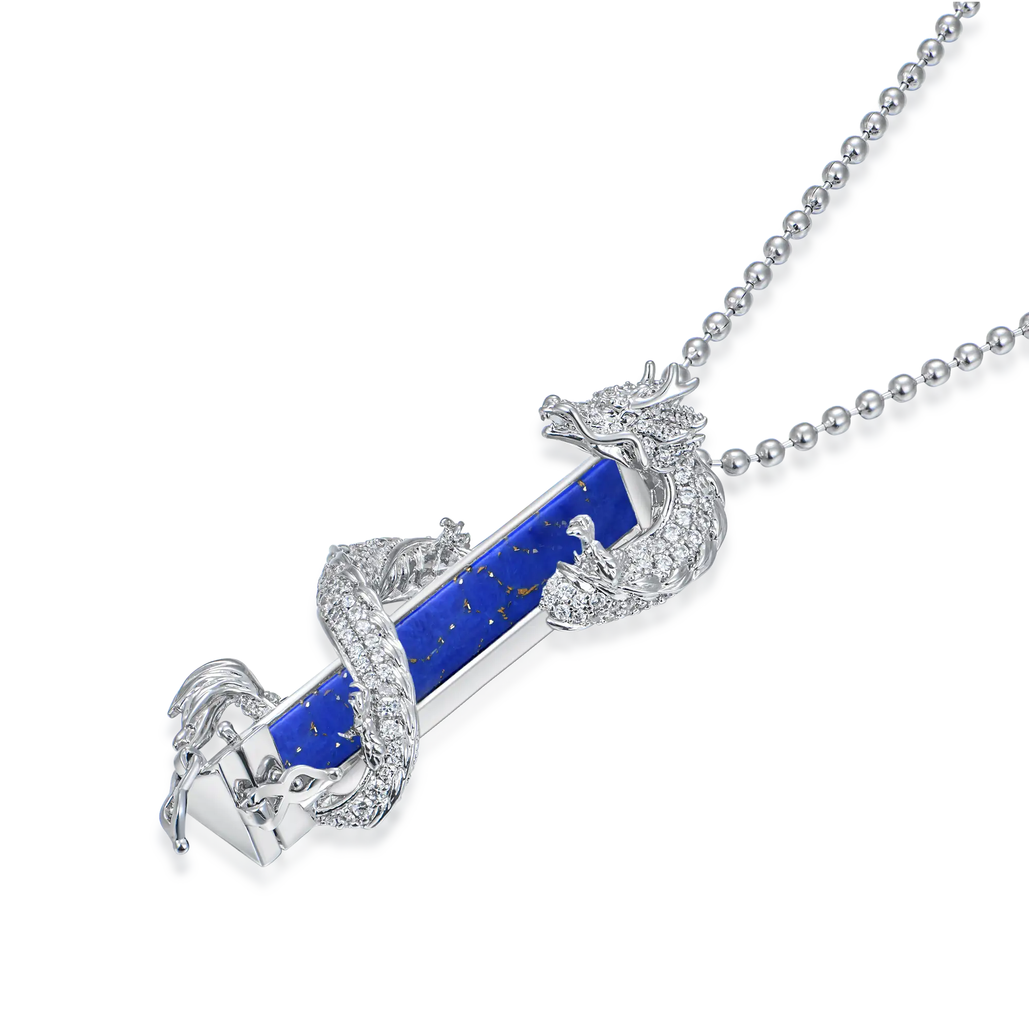 WONG Ⅱ Iced Out Lapis Lazuli Column Pendant