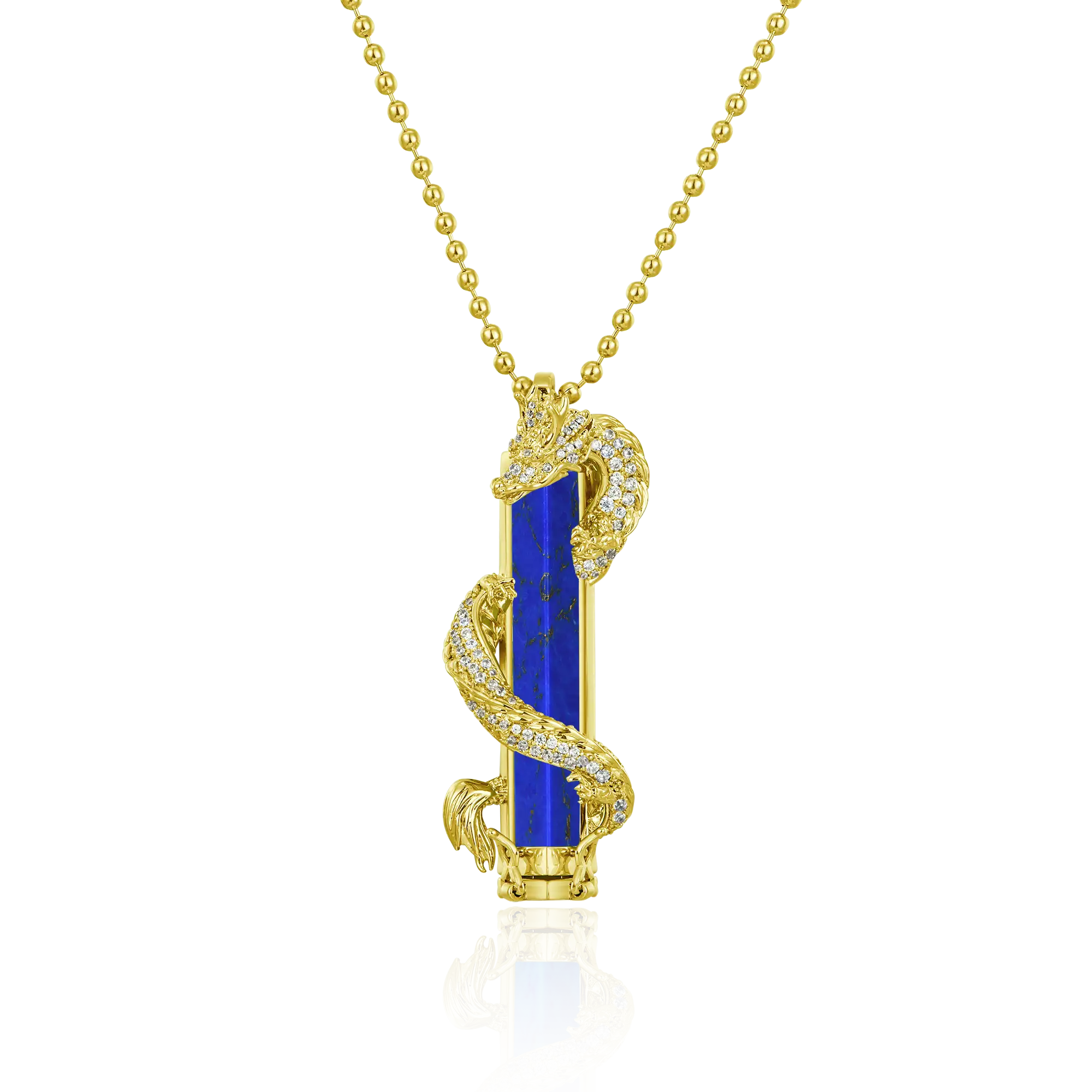 WONG Ⅱ Iced Out Lapis Lazuli Column Pendant