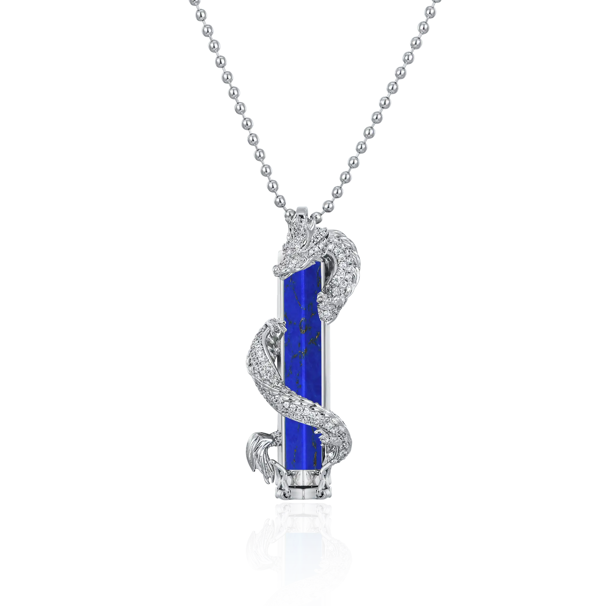 WONG Ⅱ Iced Out Lapis Lazuli Column Pendant