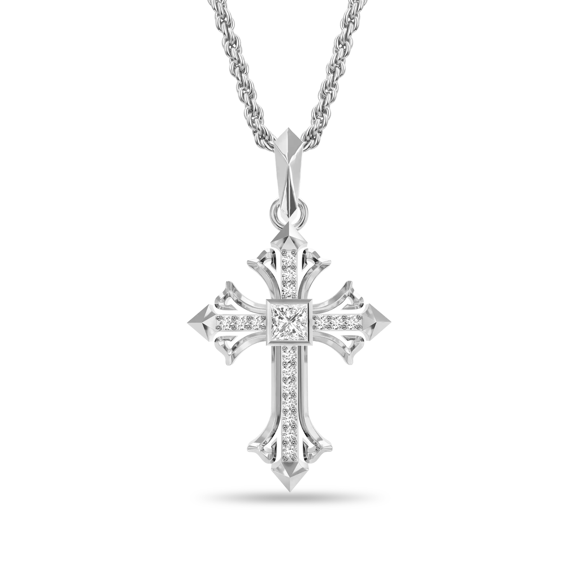 Rhombus Radiance Cross Pendant