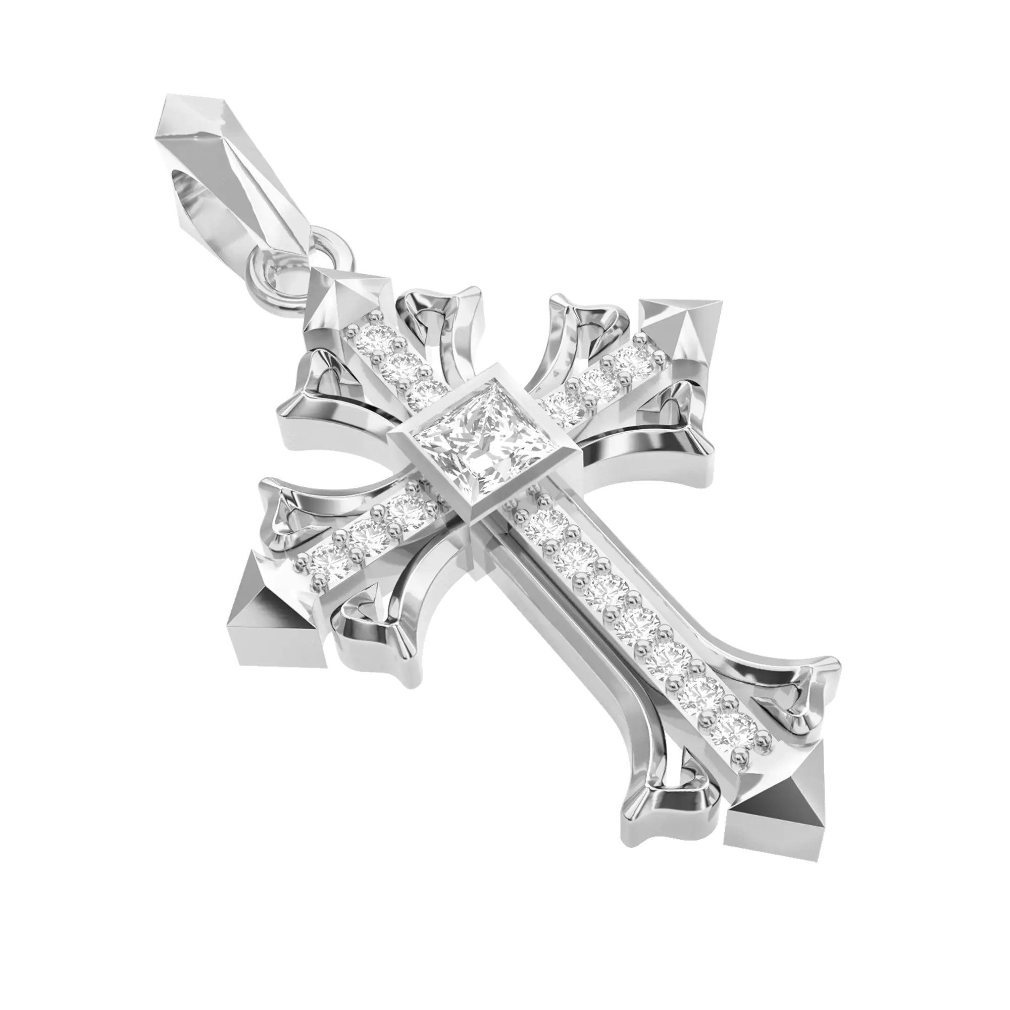 Rhombus Radiance Cross Pendant