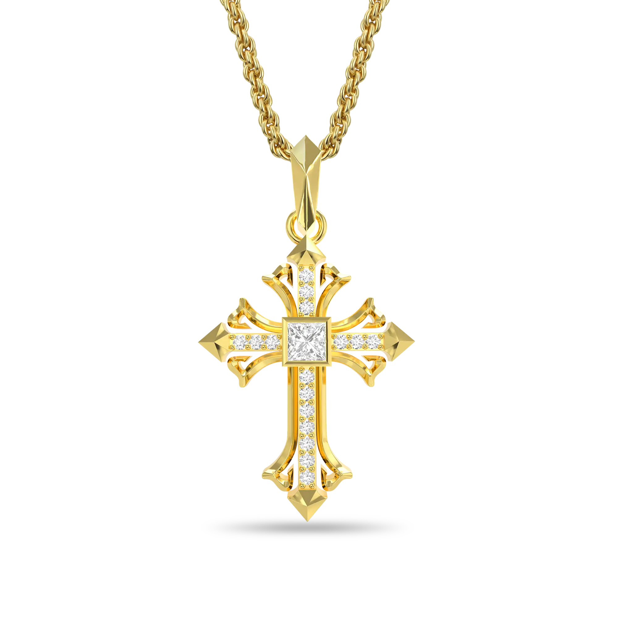 Rhombus Radiance Cross Pendant
