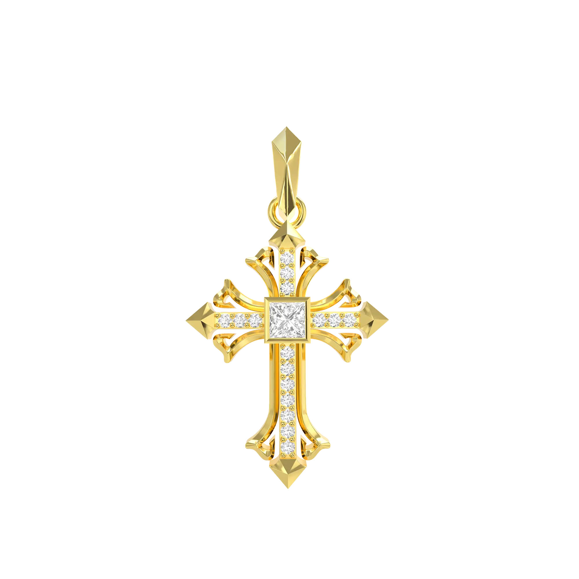 Rhombus Radiance Cross Pendant