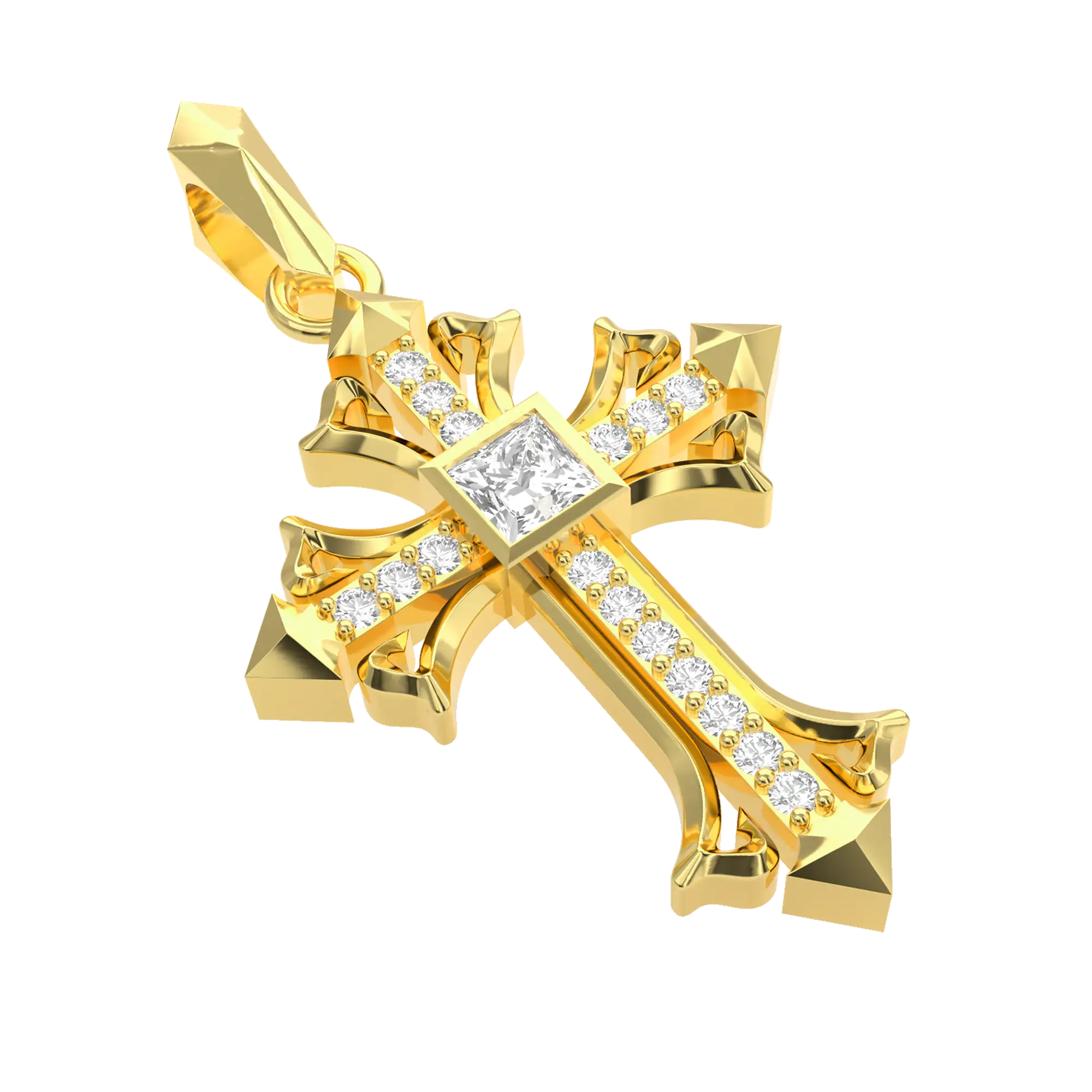 Rhombus Radiance Cross Pendant