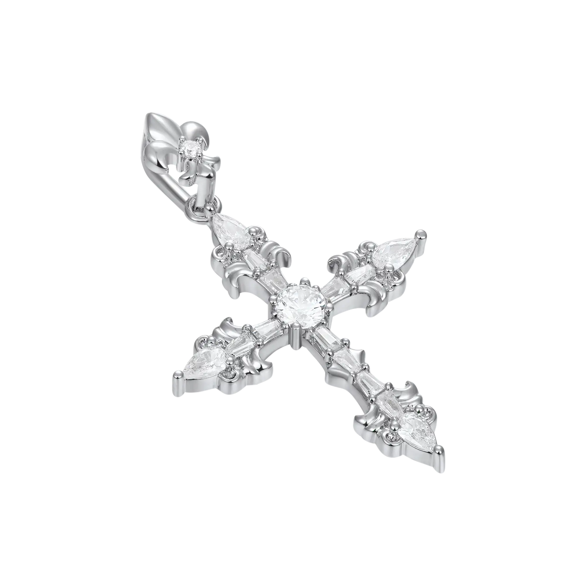 Fleur De Lis Cross Pendant