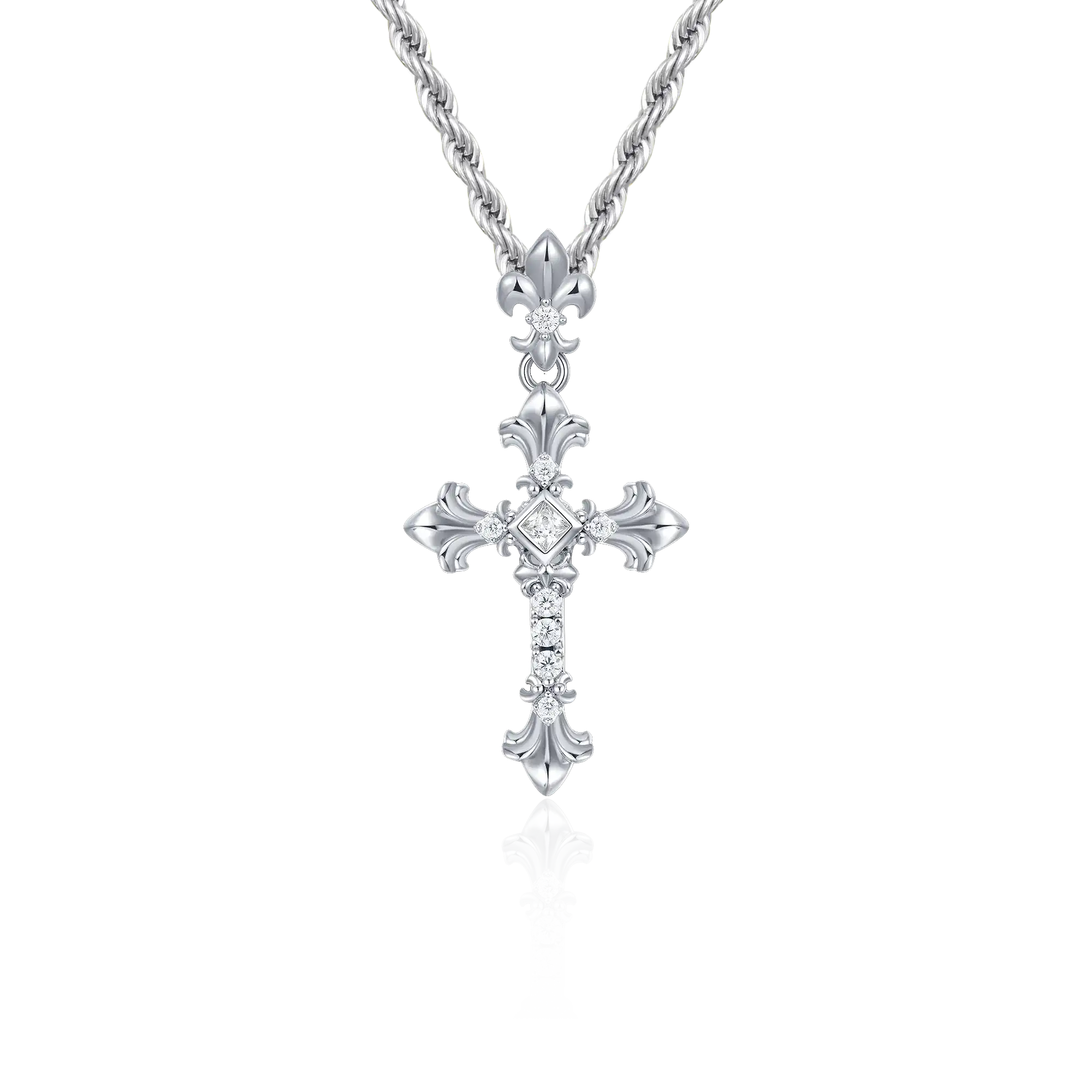 Knight Flower Cross Pendant