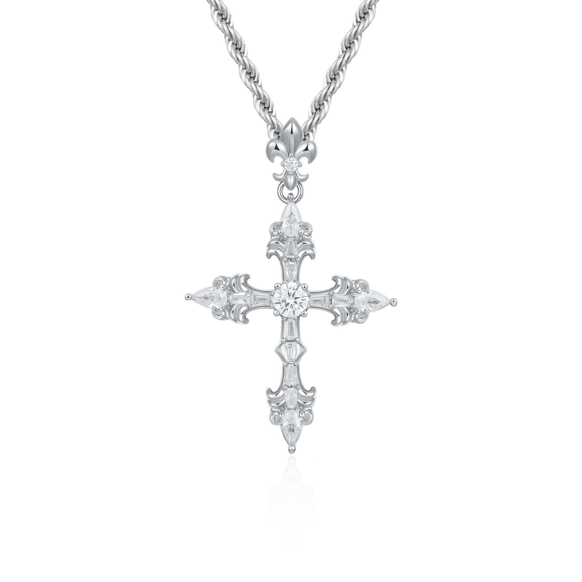 Fleur De Lis Cross Pendant