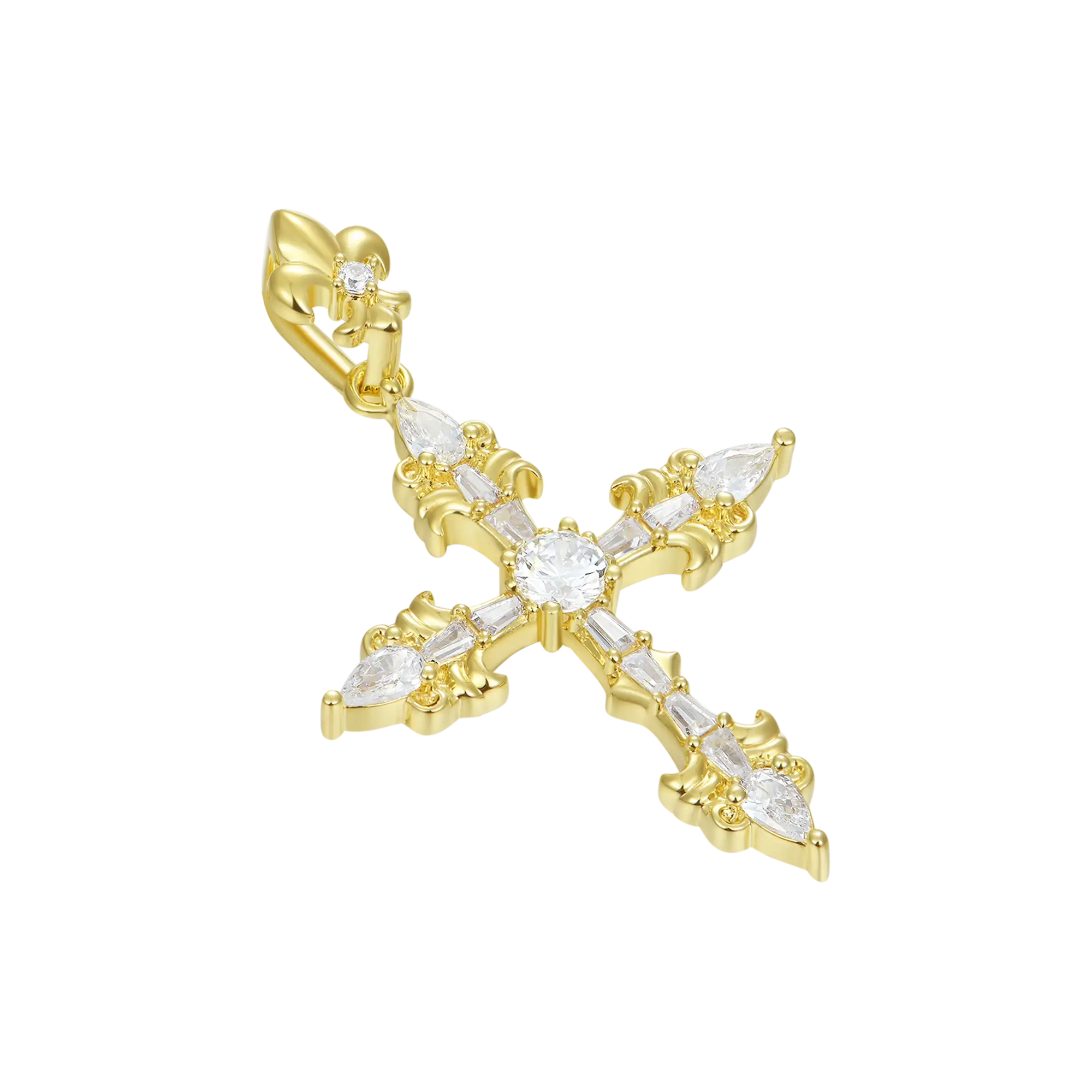 Fleur De Lis Cross Pendant