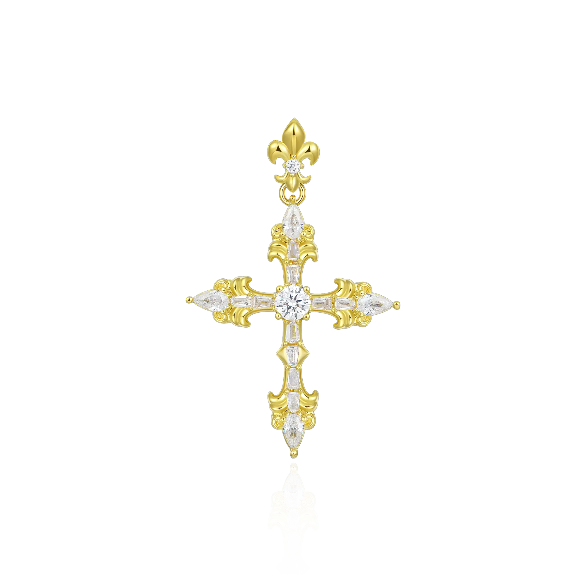 Fleur De Lis Cross Pendant