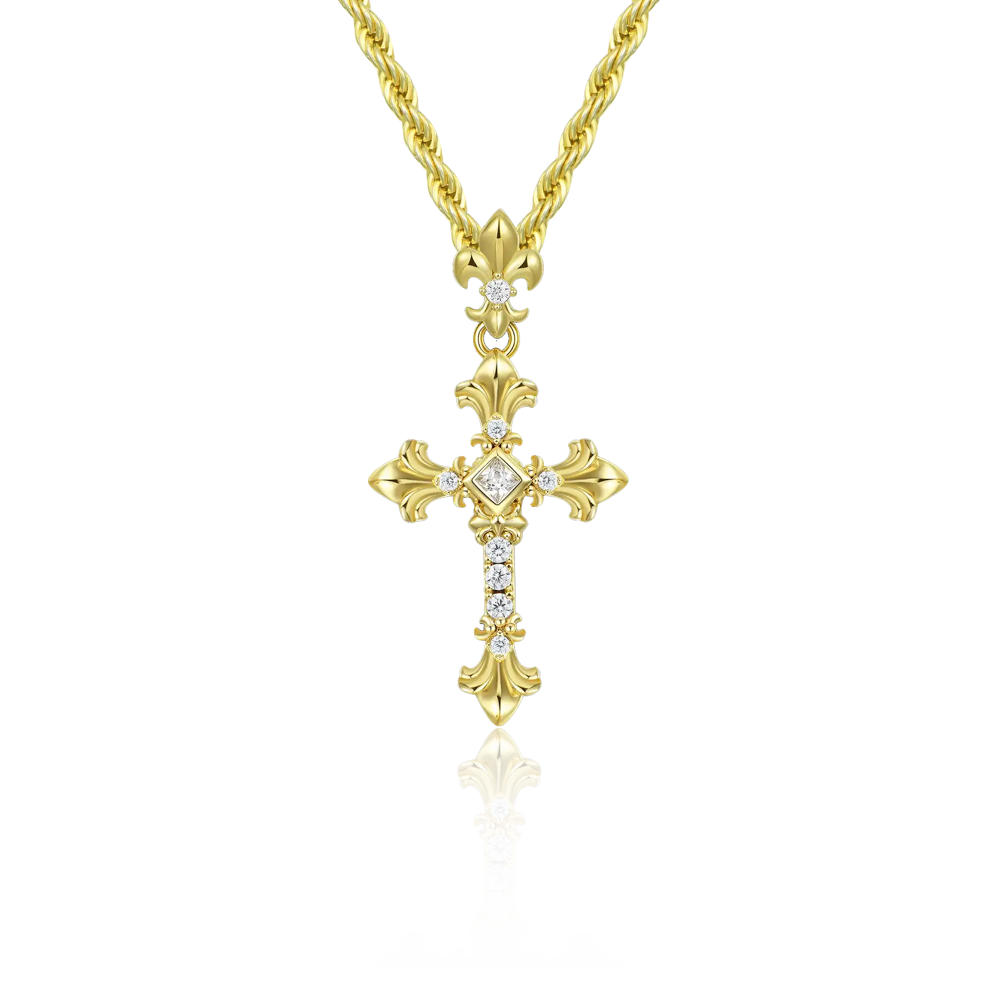Knight Flower Cross Pendant