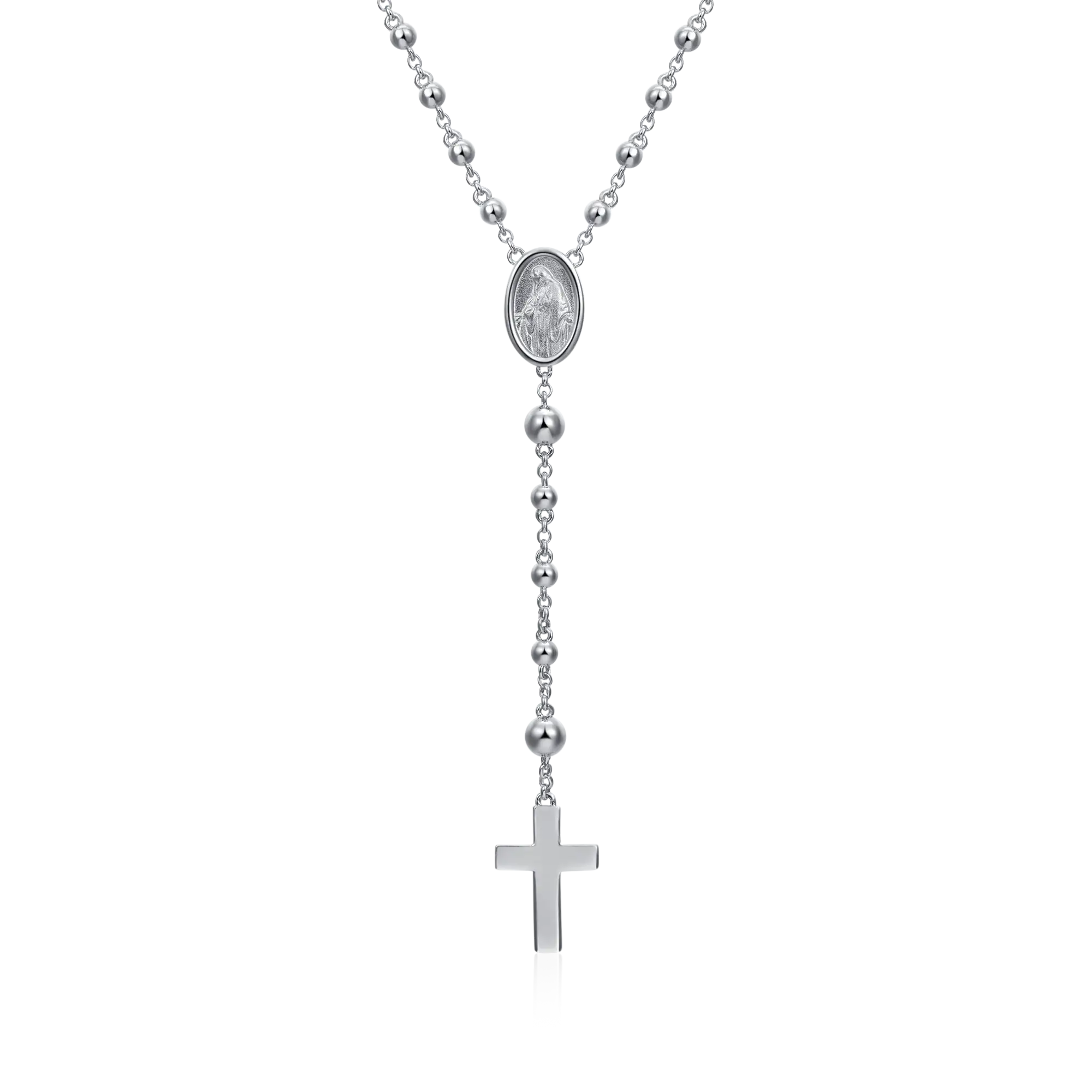 Custom Adjustable 14k Gold Virgin Mary Rosary Necklace