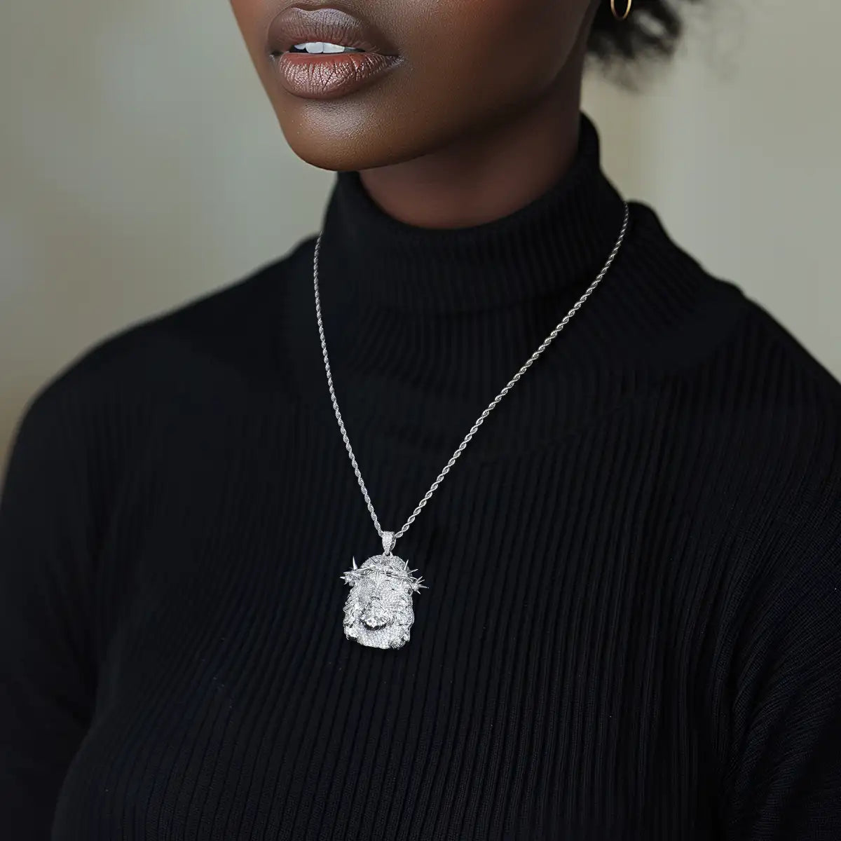 Women's Jesus Fully Piece Iced Pendant