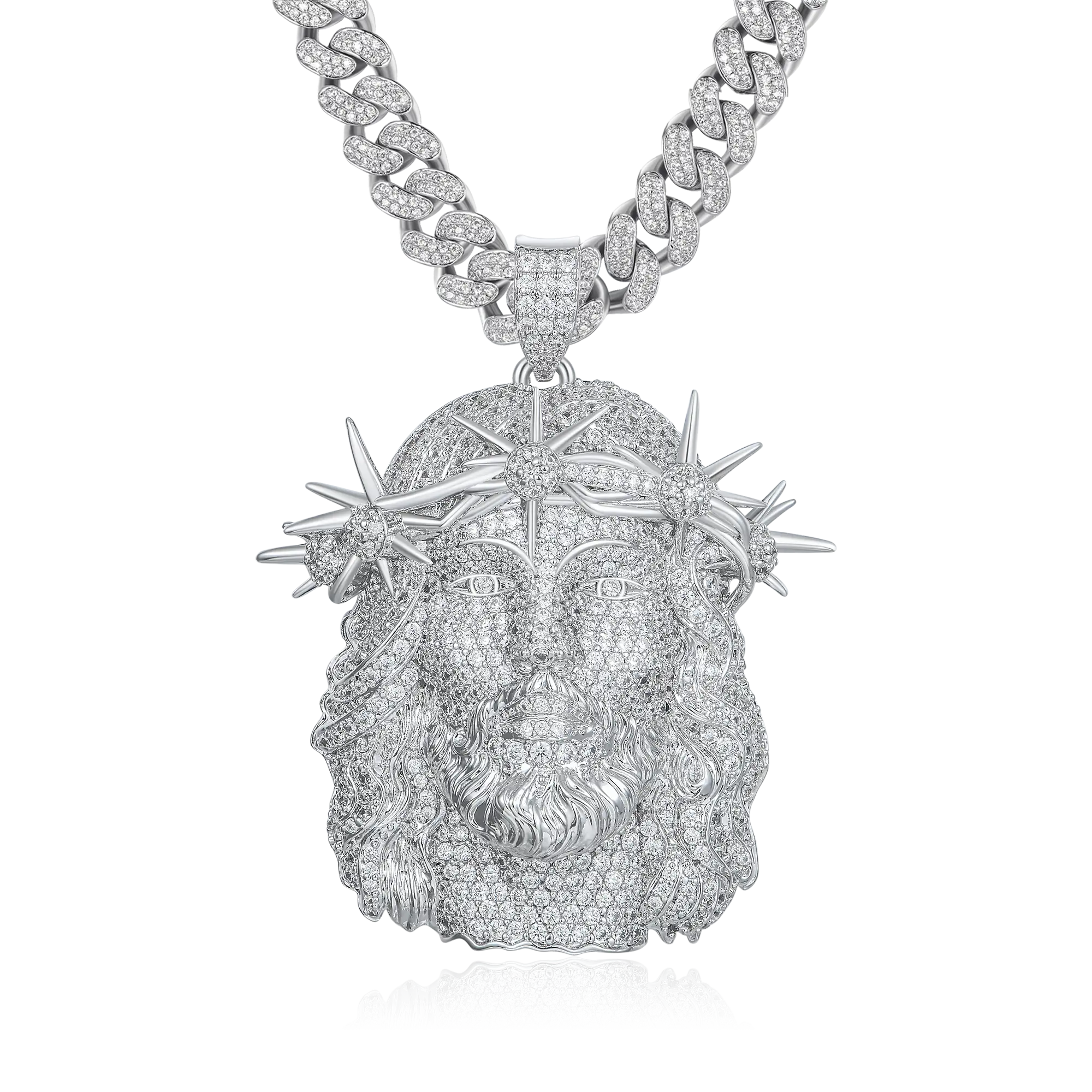 Diamond Jesus Piece Fully Iced Pendant Large – APORRO
