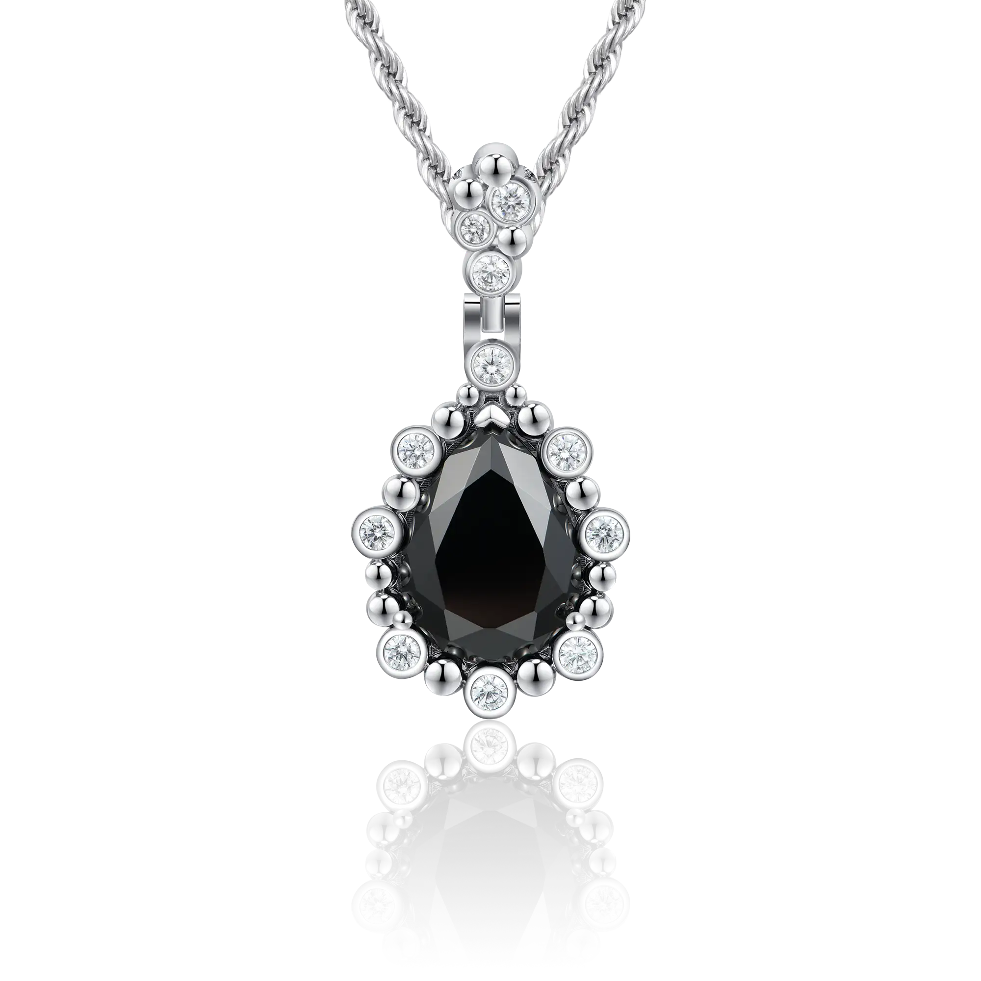 Women's Enigma Black Teardrop Pendant