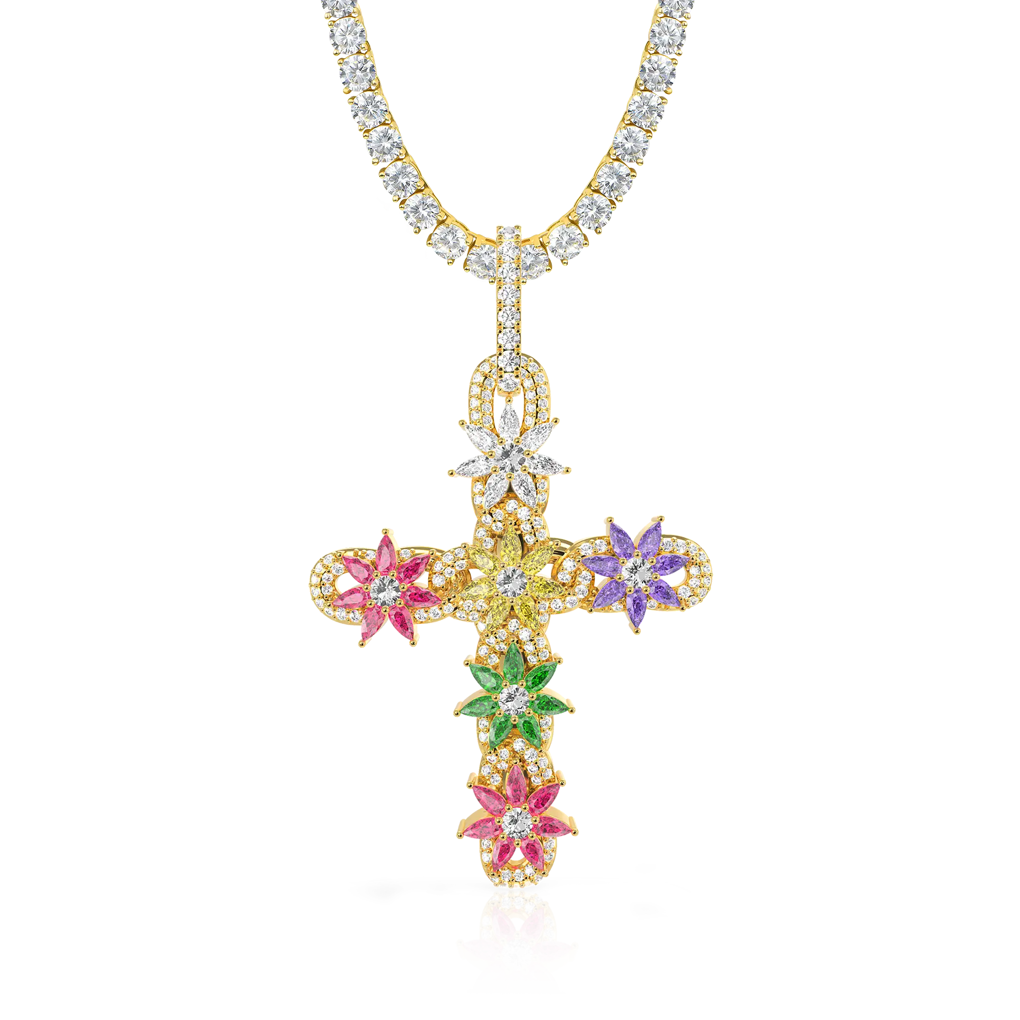 Lily Infinity Cross Pendant