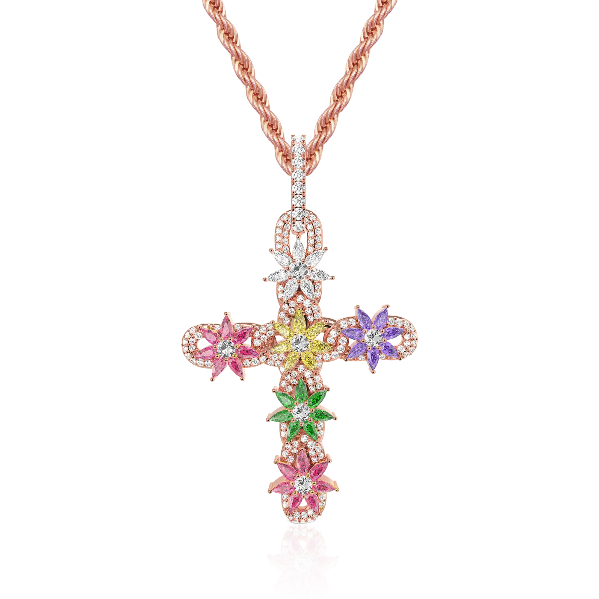 Lily Infinity Cross Pendant