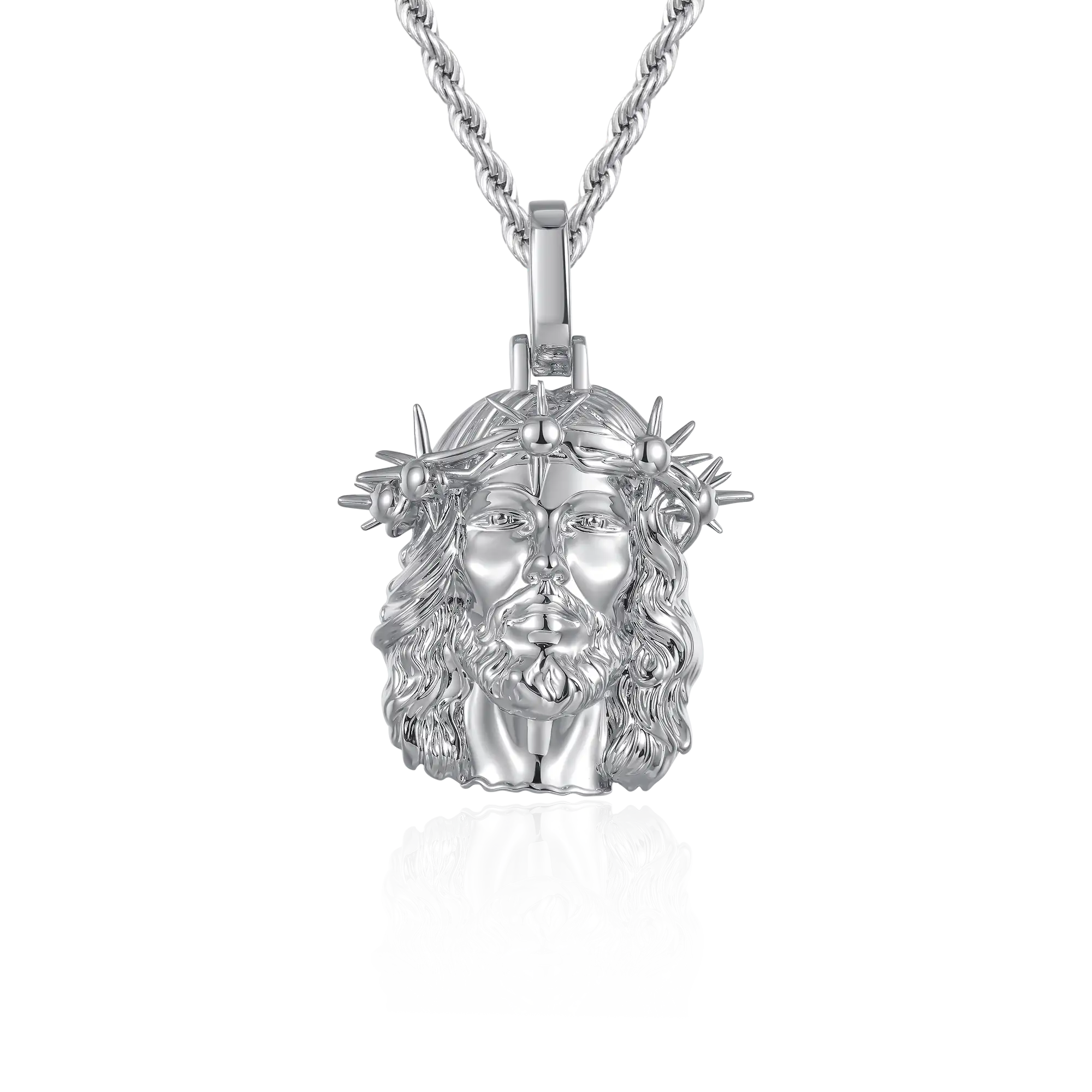 Women's Jesus Piece Plain Gold Pendant - Micro