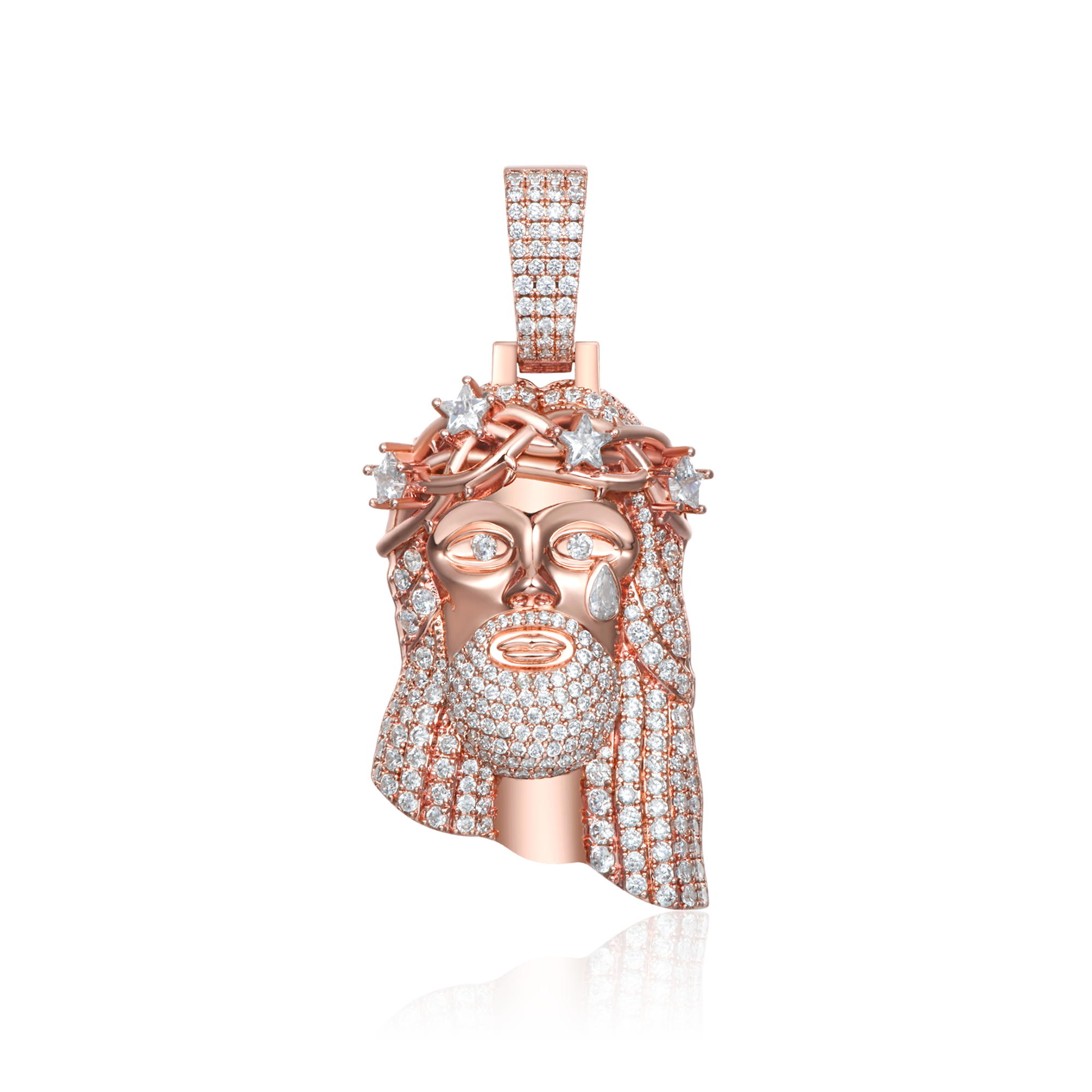 Rose Gold Stellar Jesus Pendant - Medium