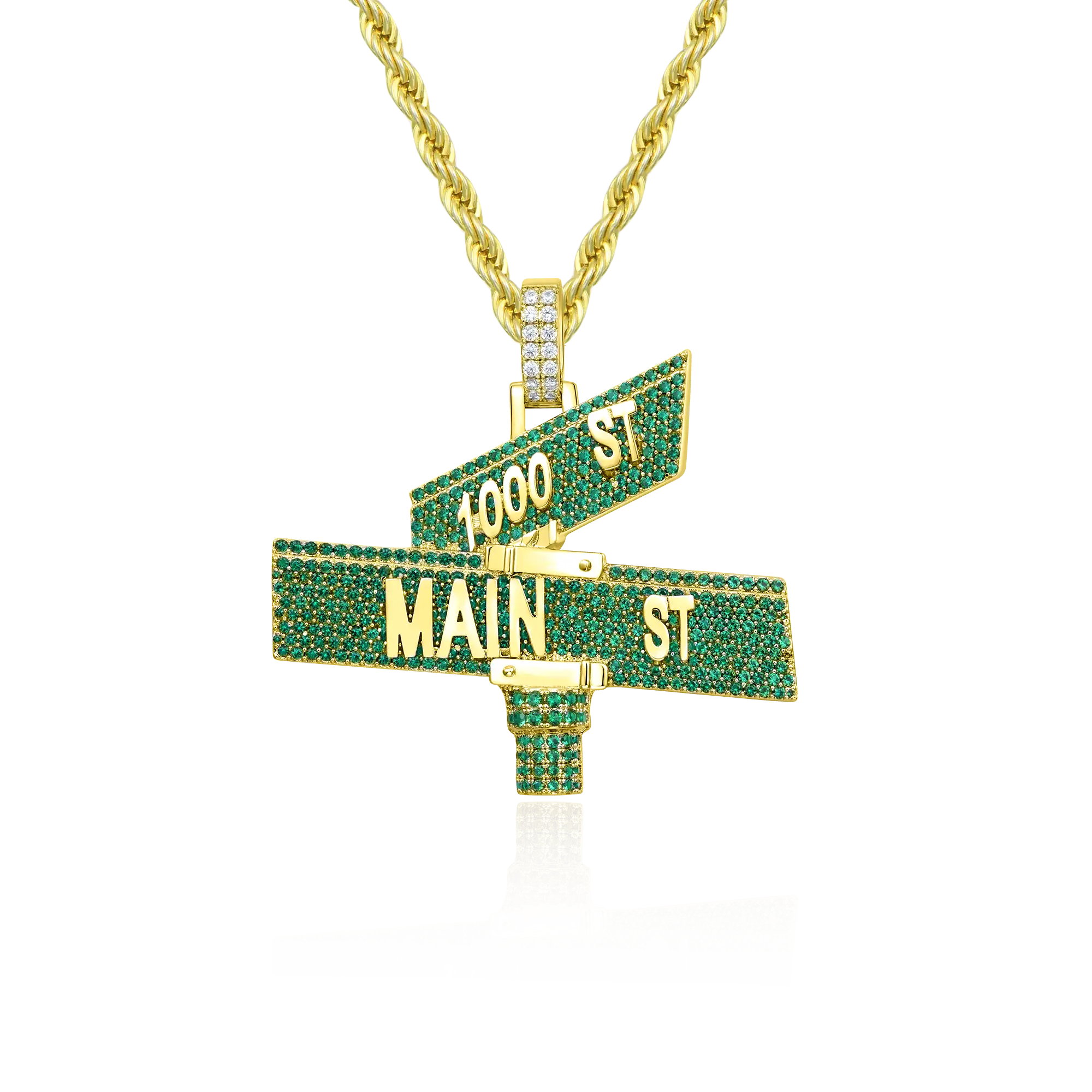 Custom Iced Street Sign Pendant