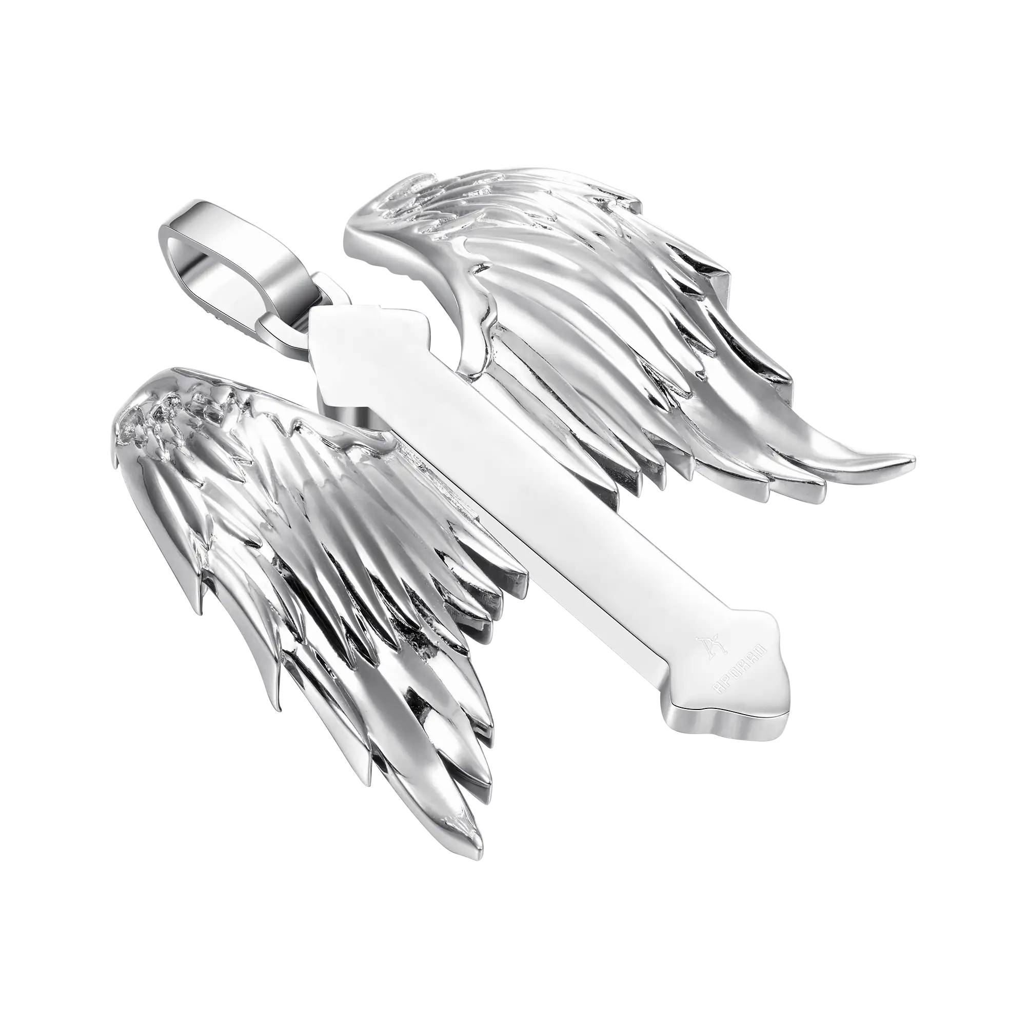 Moissanite Guardian Wings Cross Pendant - Large