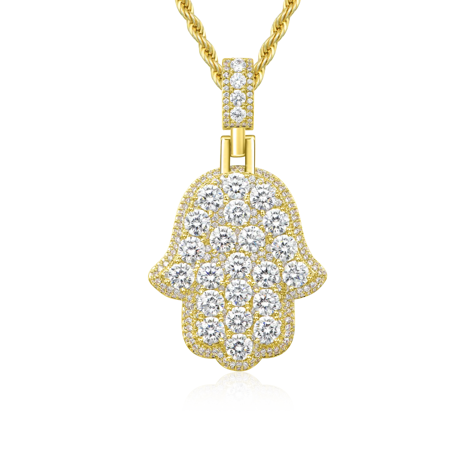 Brilliance Layered Hamsa Pendant