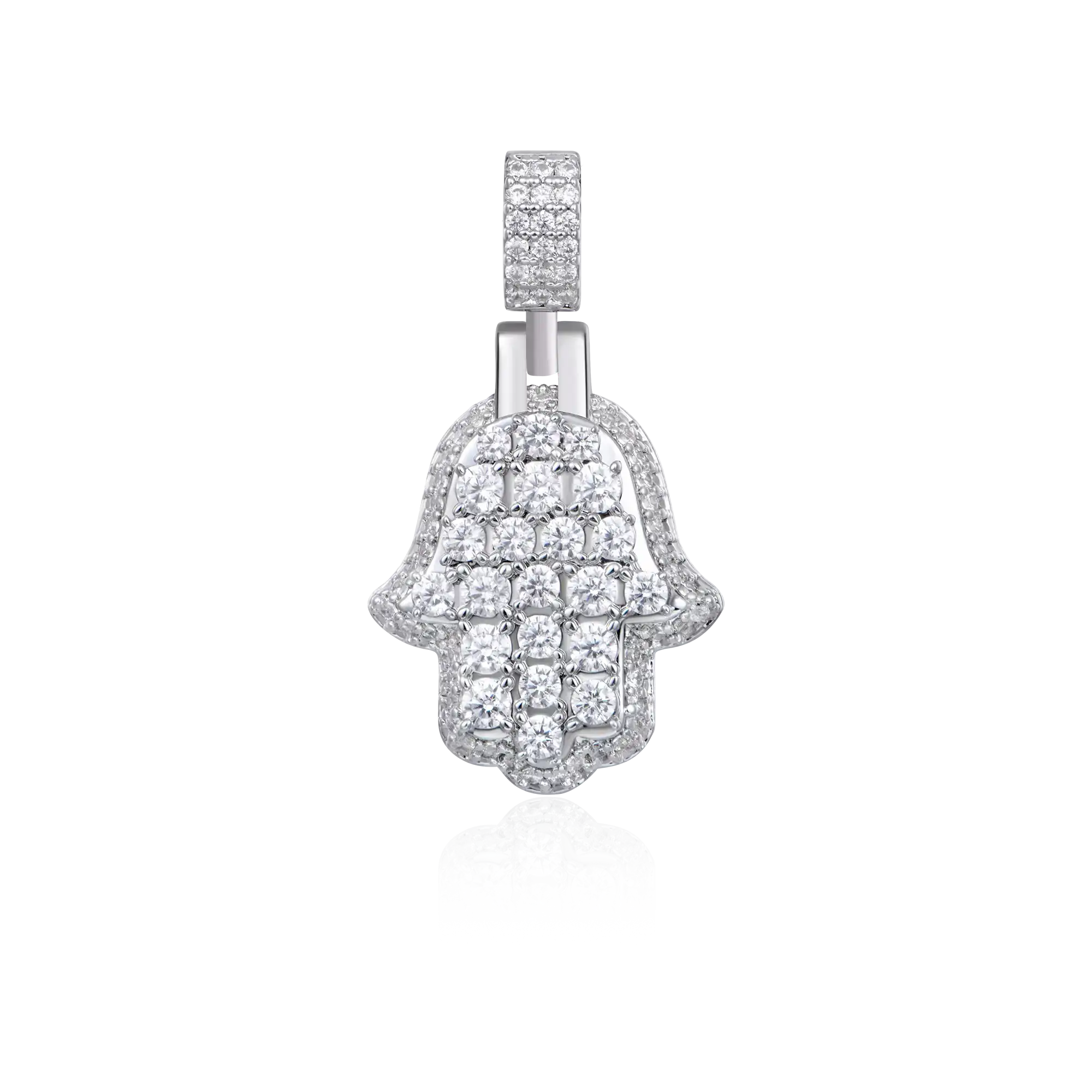 Brilliance Layered Hamsa Pendant - Small