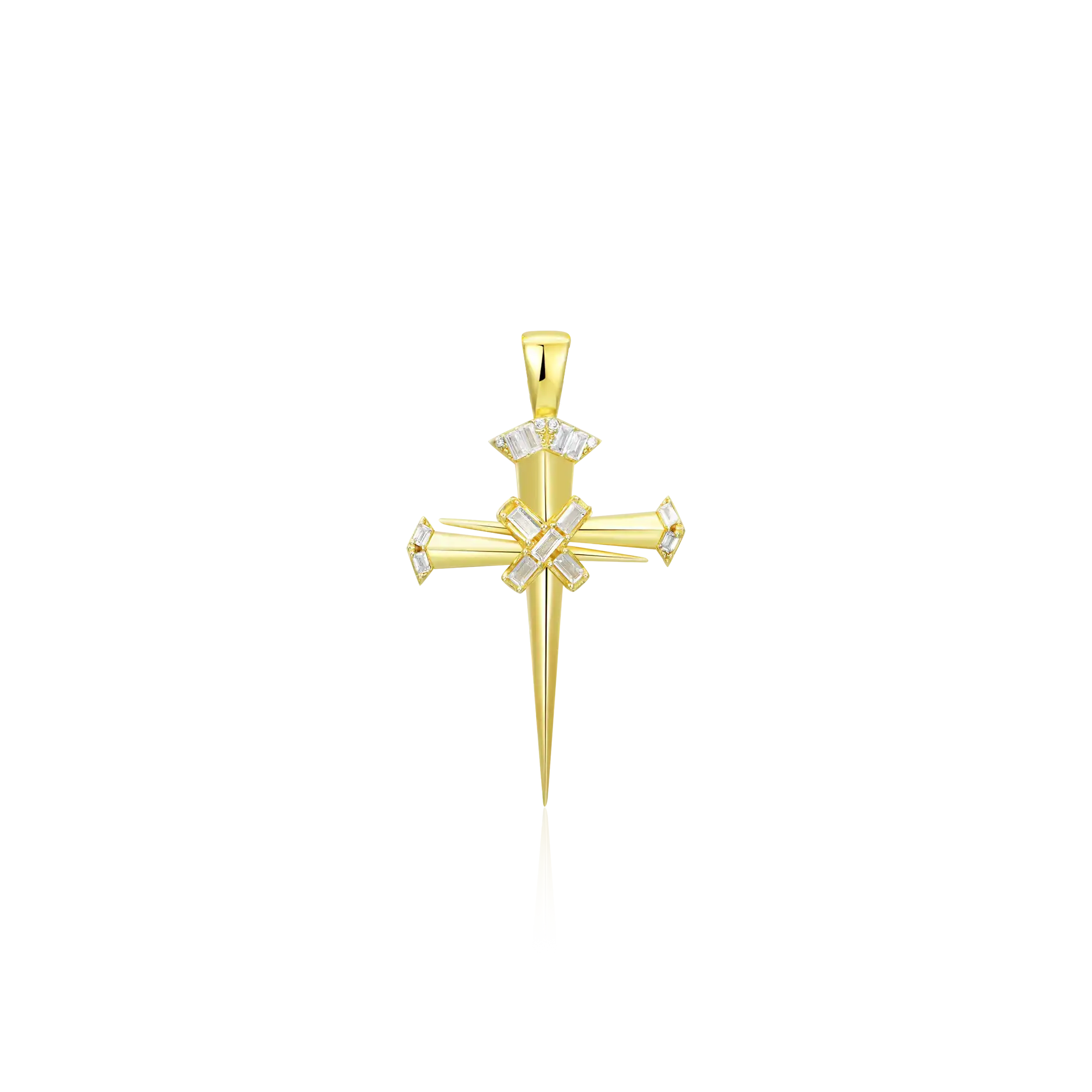 Moissanite Sacred Mercy Nail Cross Pendant