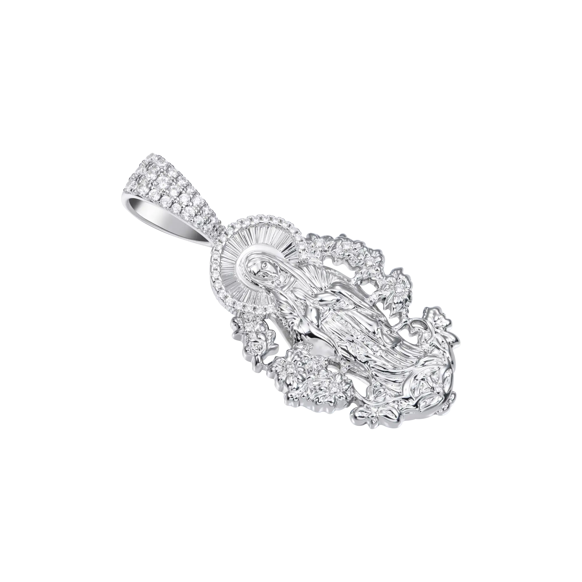 Moissanite Saint Mary Celestial Bloom Pendant