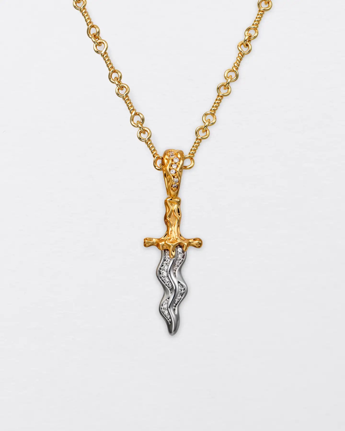 22K Melting Dagger Pendant