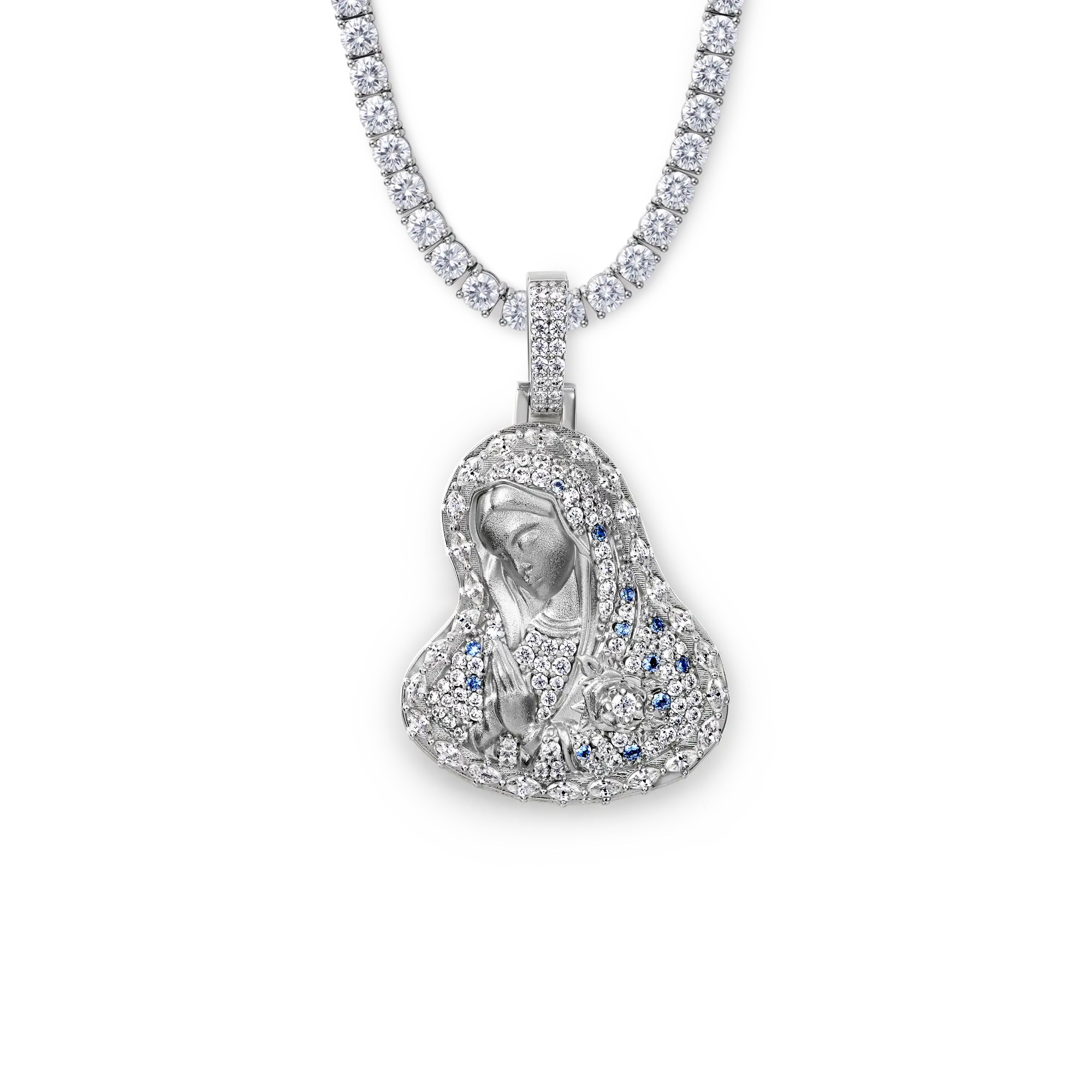 Virgin Mary Prayer Halo Pendant