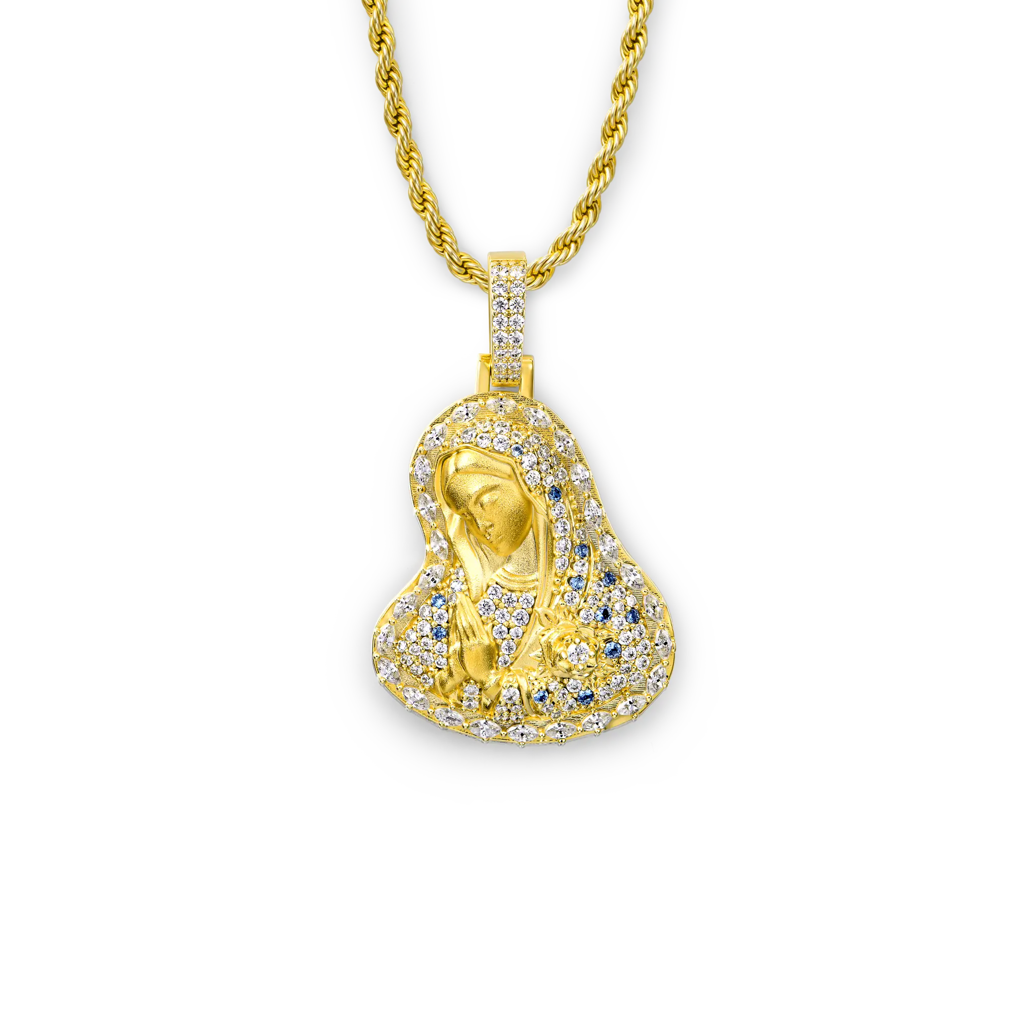 Virgin Mary Prayer Halo Pendant