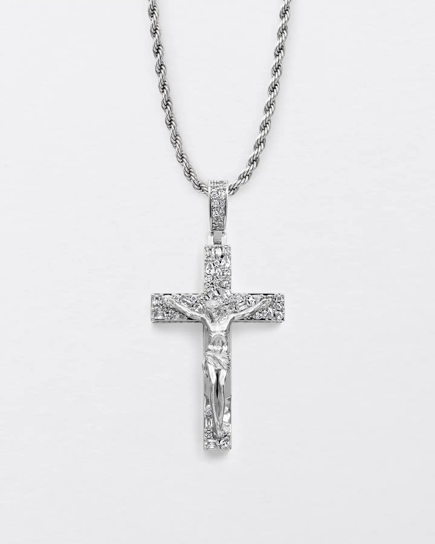 Fancy-Cut Jesus Cross Pendant