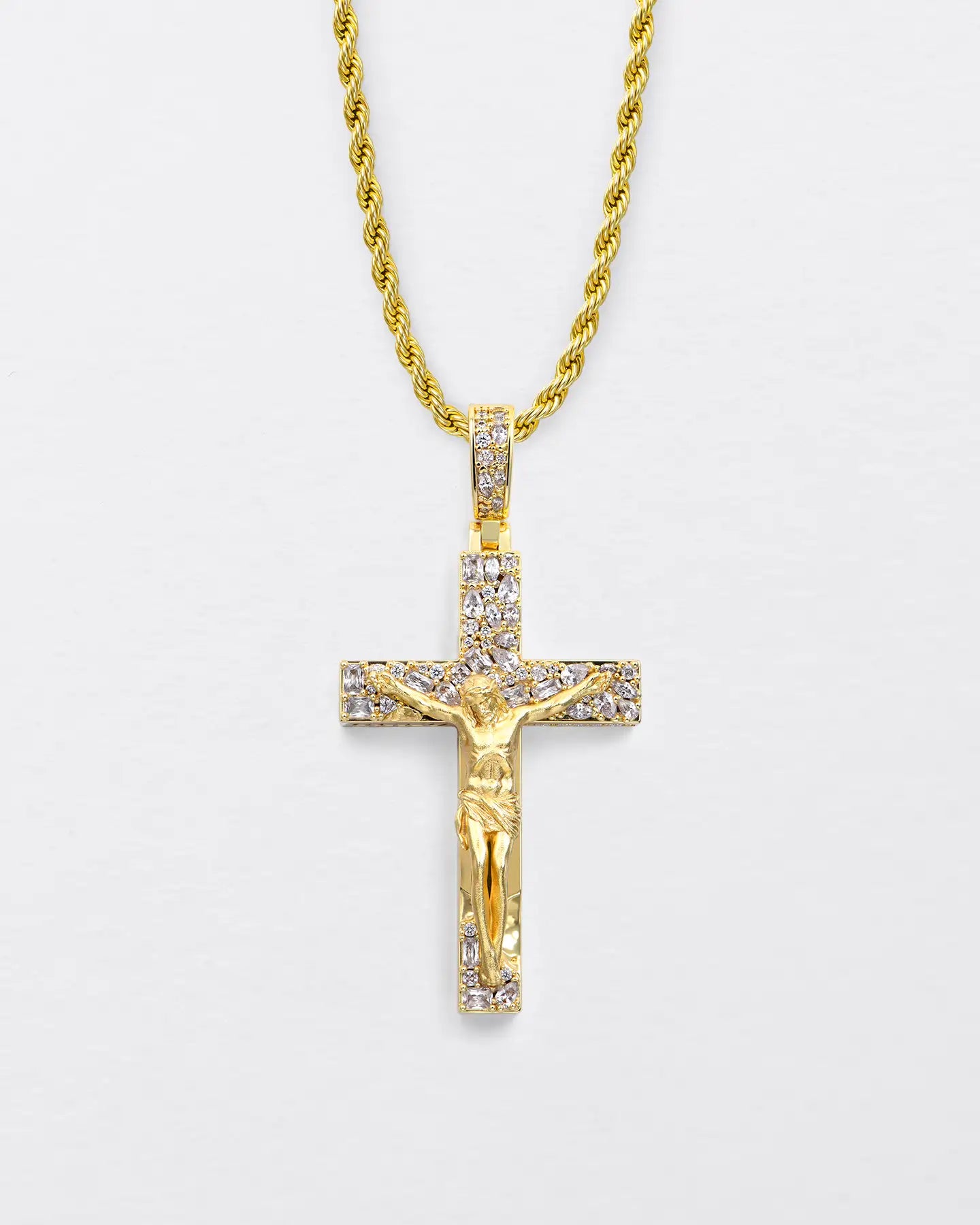 Fancy-Cut Jesus Cross Pendant