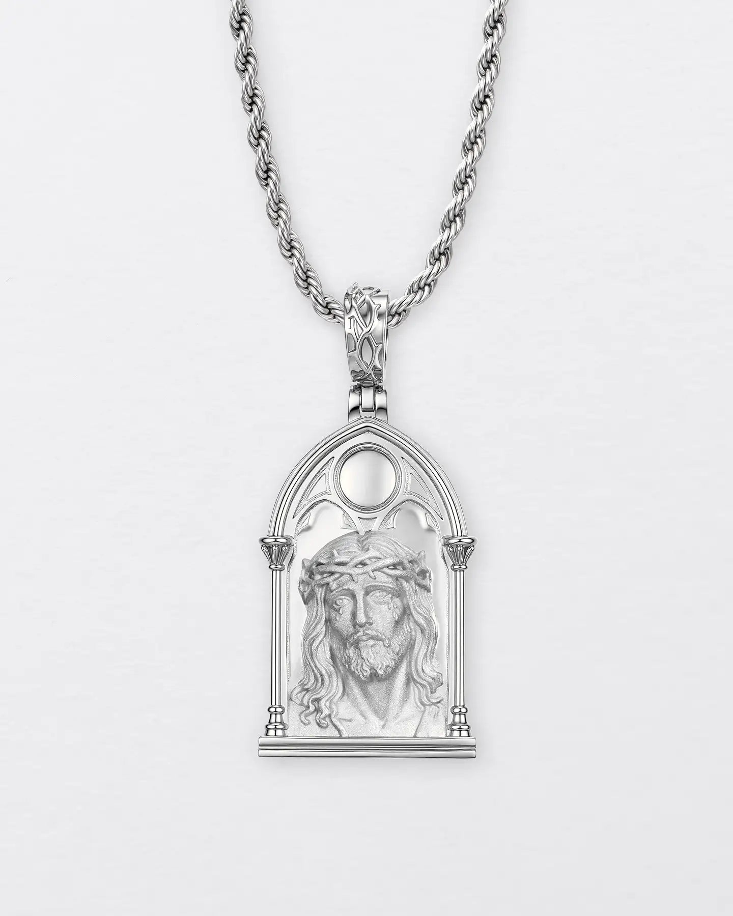 Gothic Window Jesus Pendant